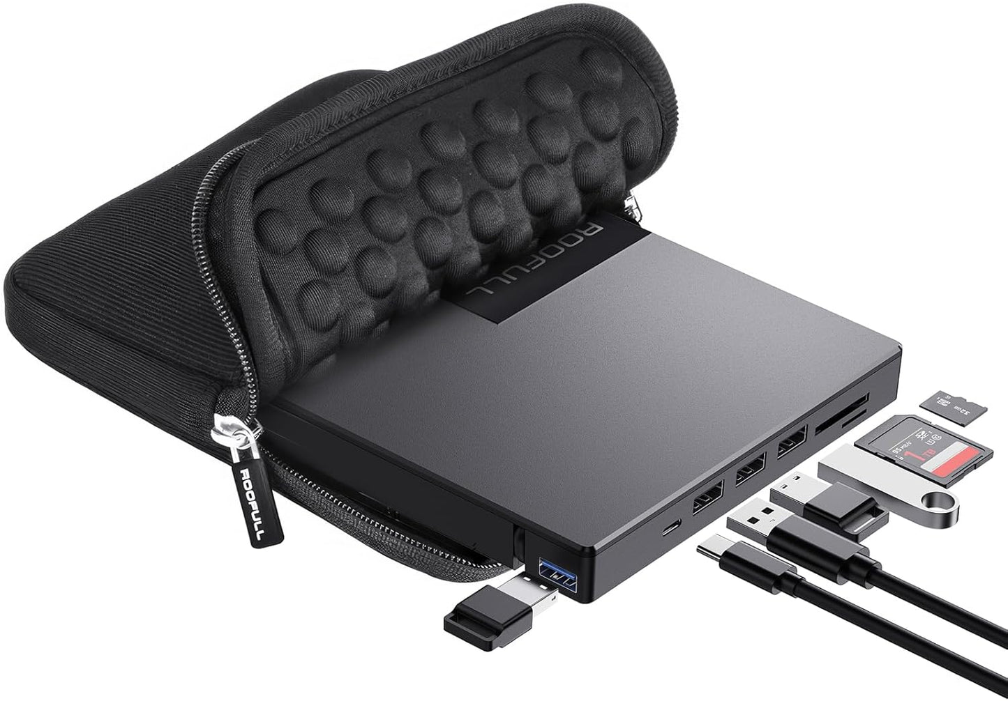 ROOFULL External CD DVD Drive with 8-in-1 Versatility