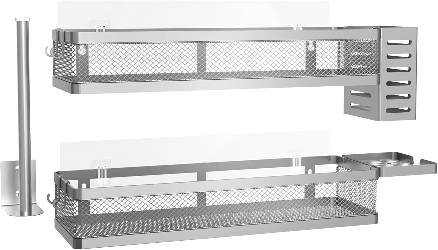 PUSDON Metal Wall Hanging Basket Set for Stylish Storage Solutions