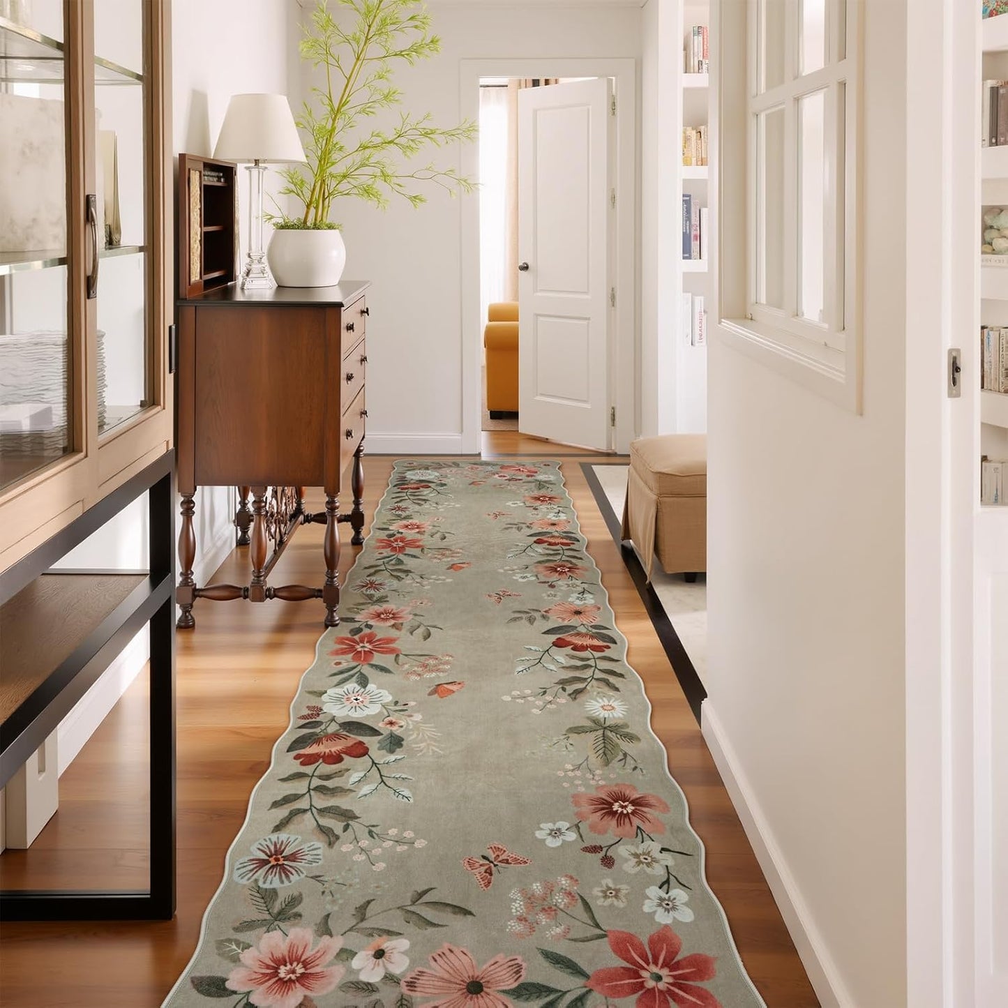 Lahome Floral Hallway Runner Rug Non Slip for Cozy Spaces