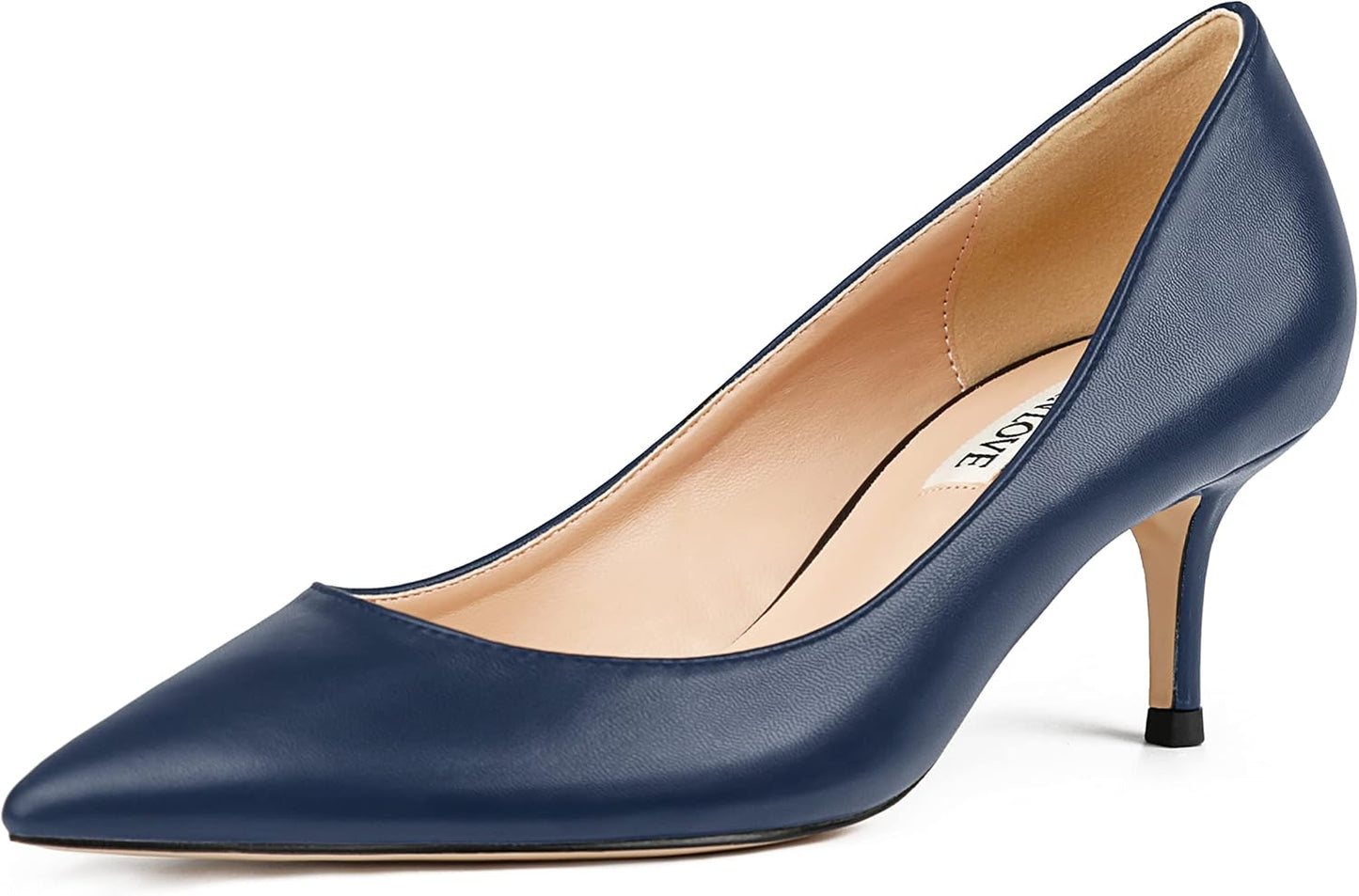 JOY IN LOVE Women's Low Heels Pointy Toe Kitten Heel Pumps