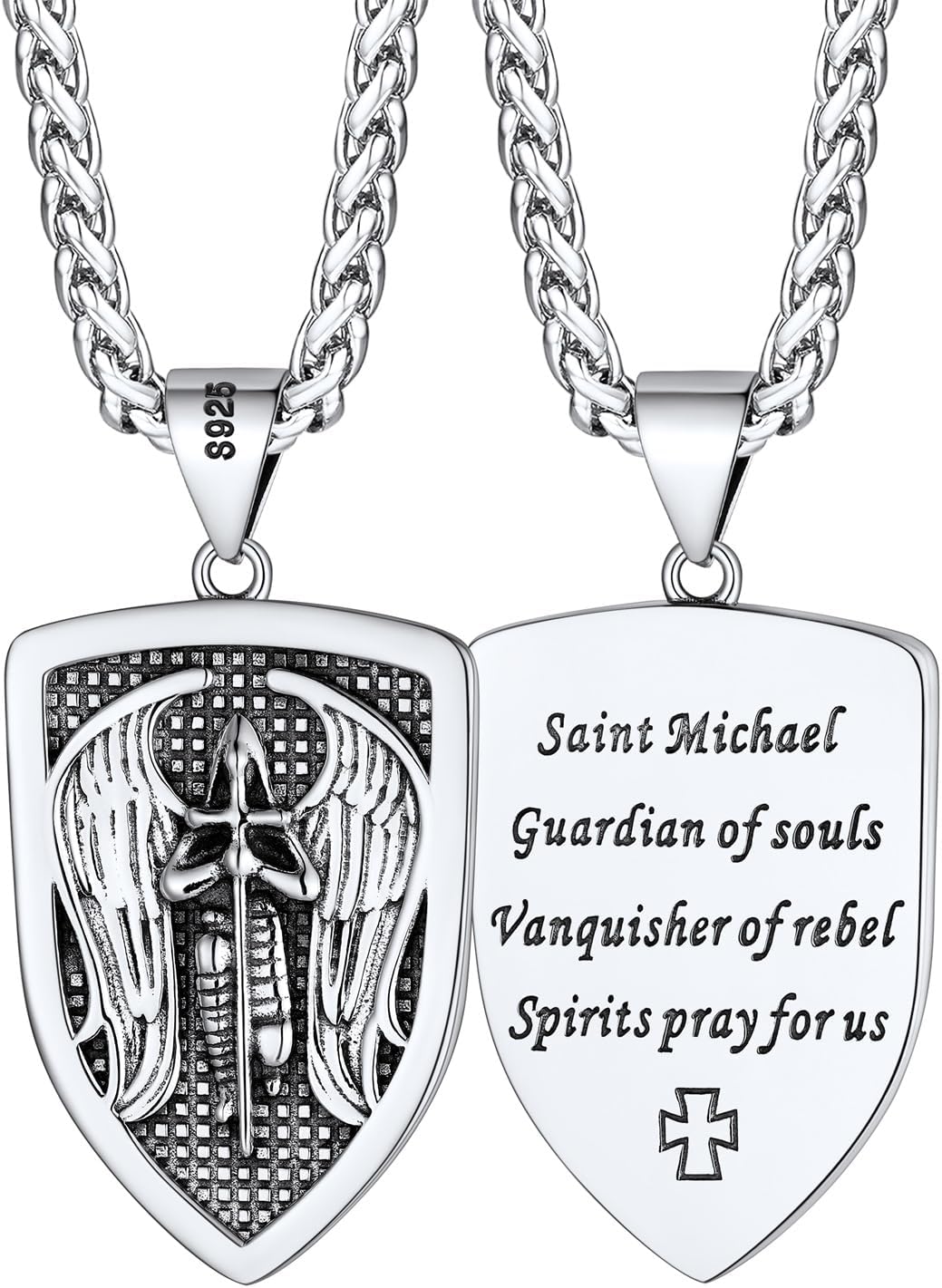 Saint Michael Necklace for Men Women - 18K Gold Plated Pendant