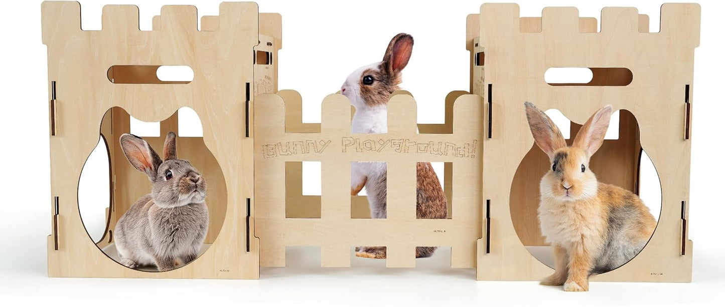 HIIMALEX Extra Large Bunny Castles Hideout for Indoor Bunnies