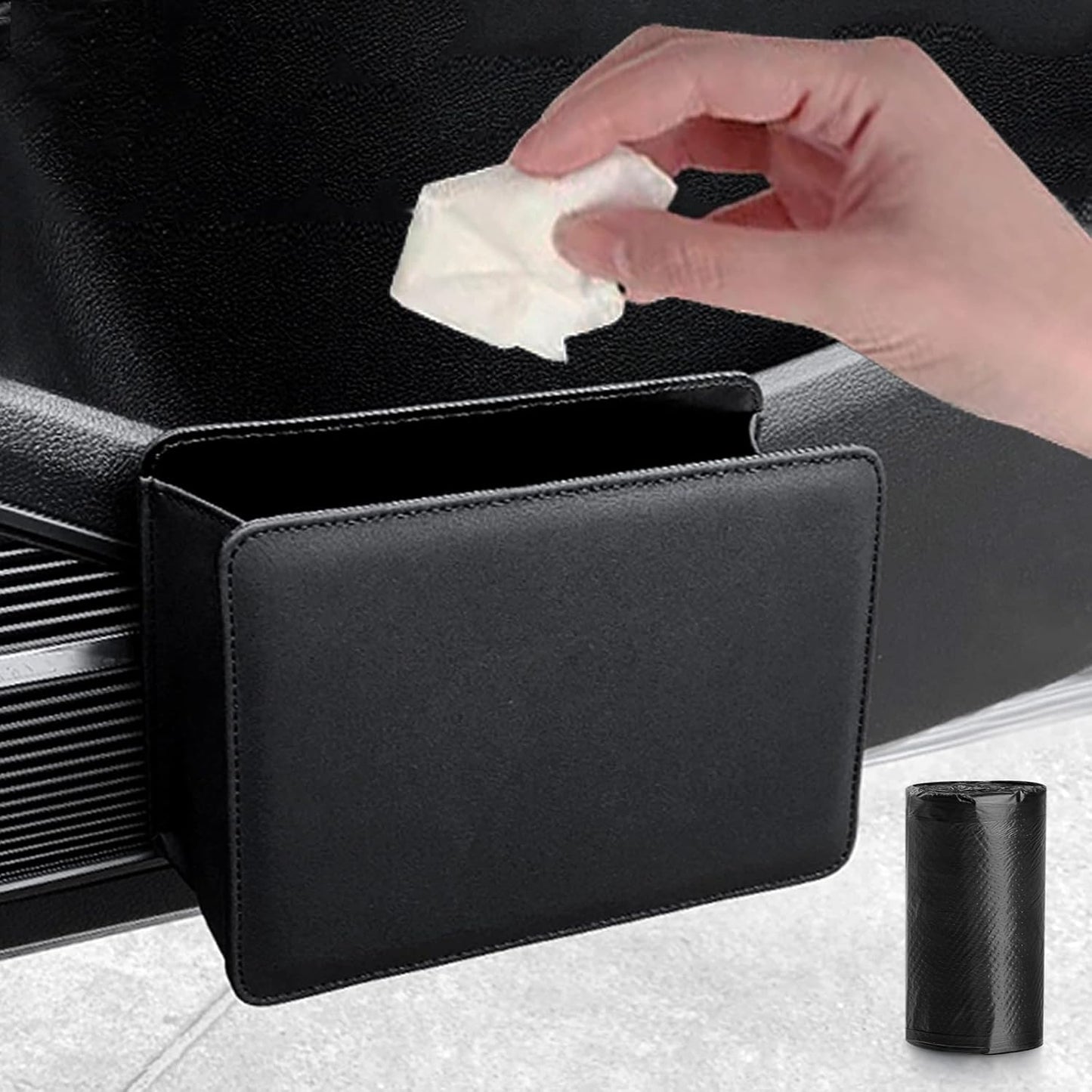 Accmor Foldable Leather Car Trash Can