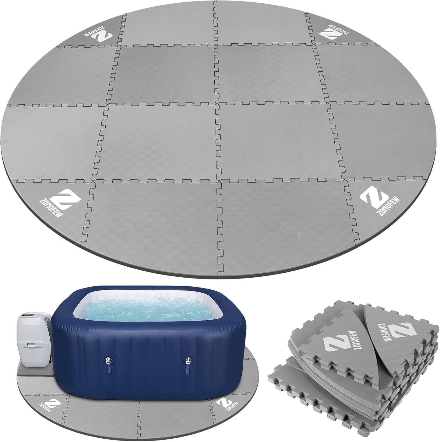 Hot Tub Mat for Inflatable Tub, Thick EVA Foam Pad Foundation