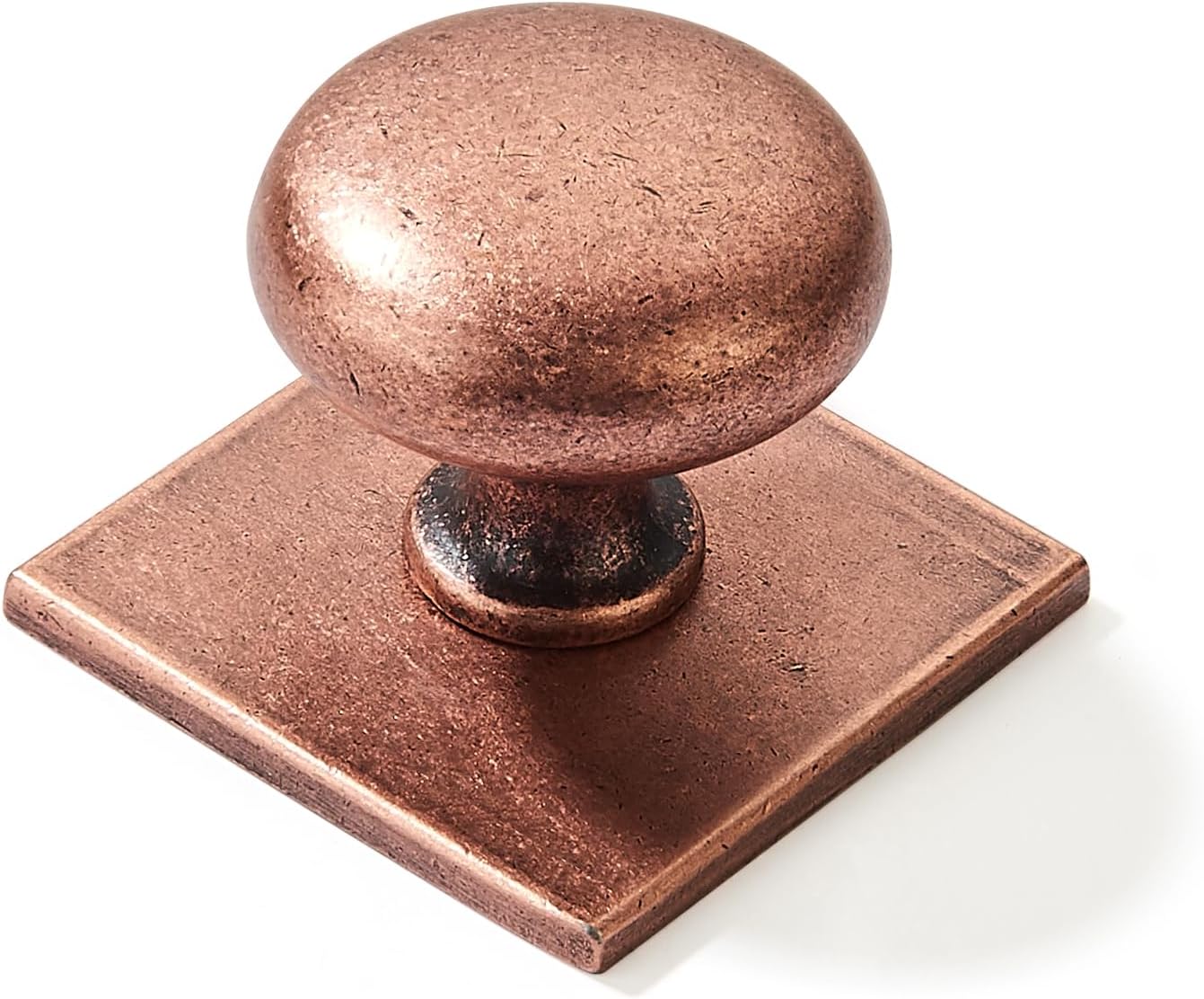 Vintage Antique Copper Cabinet Knobs with Backplate - 10 Pack
