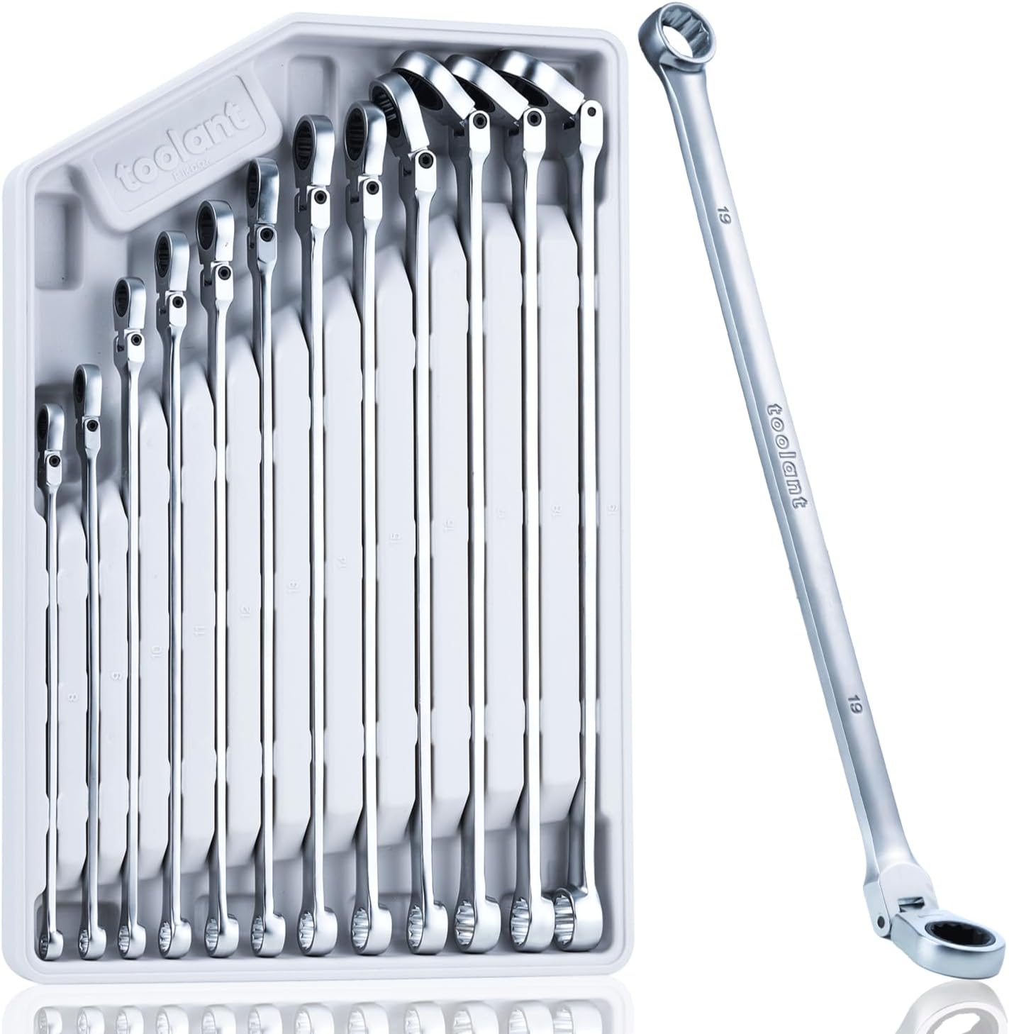 12PCS Extra Long Ratcheting Wrench Set for Tight Spaces