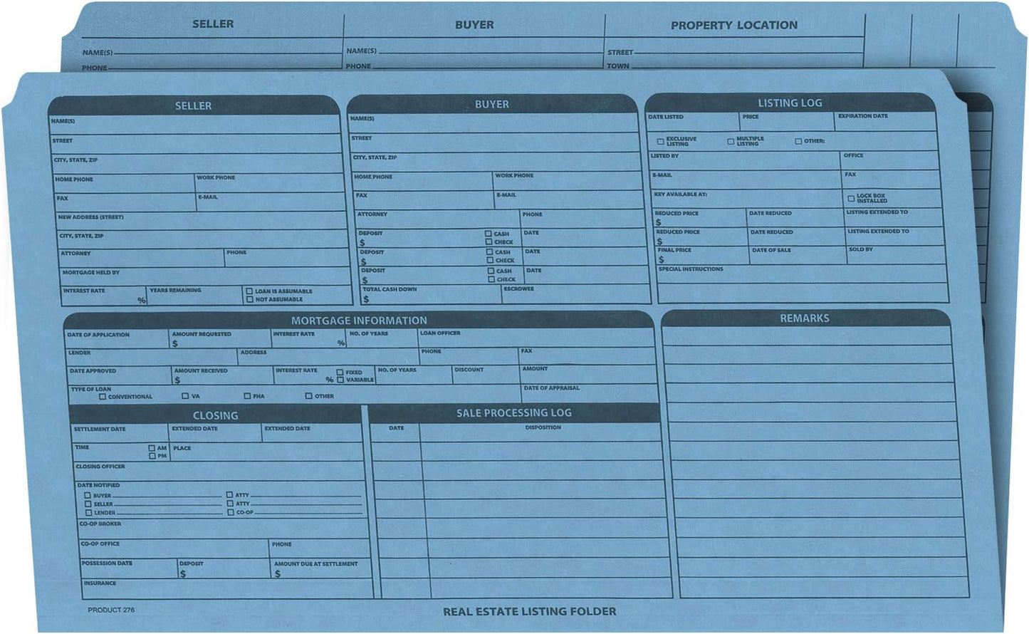 Real Estate Listing Folder with Closing Checklist and Color-Coded Dots
