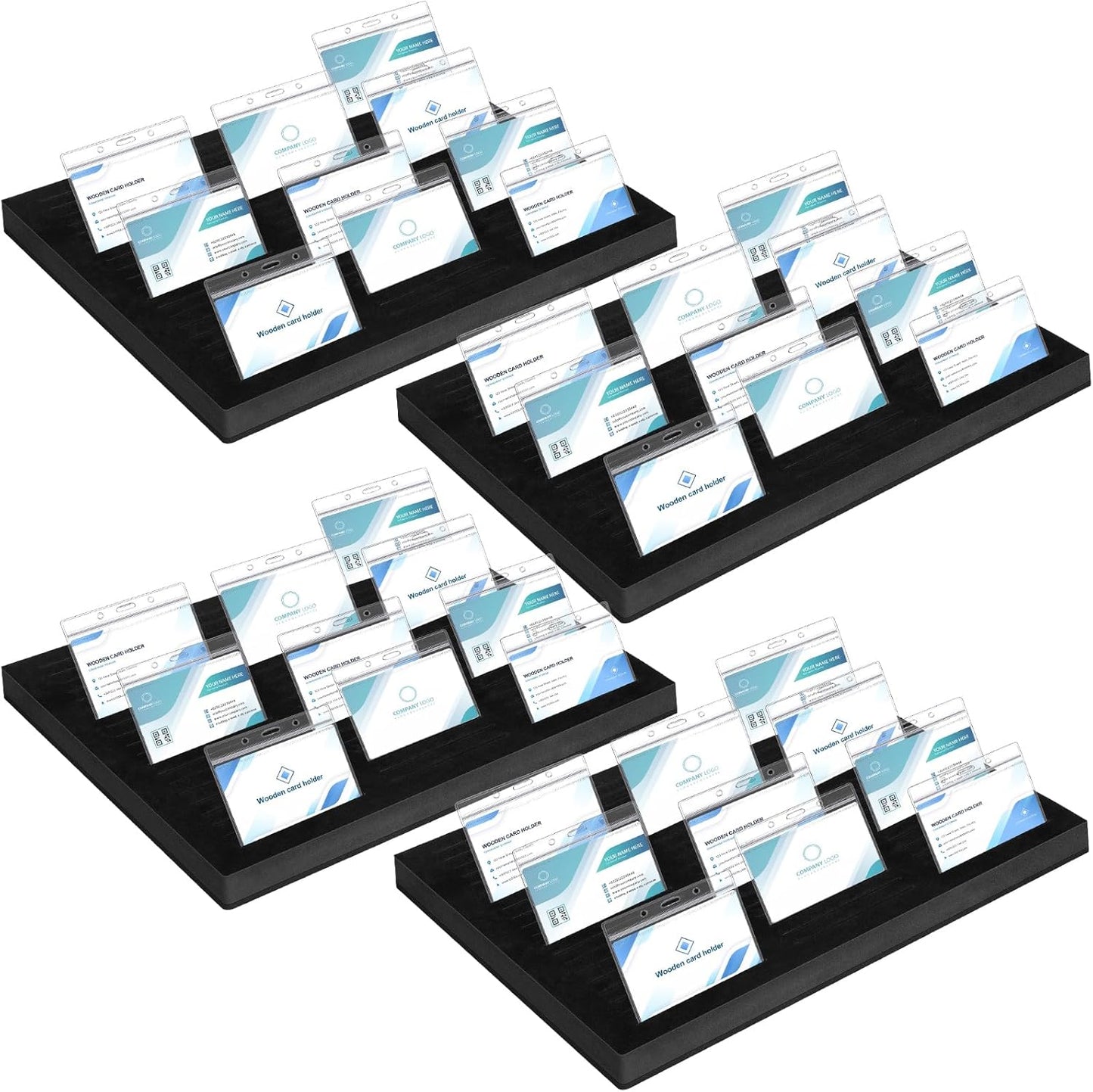 Lincia 4 Pcs Name Badge Holder Organizer for 60 Badges