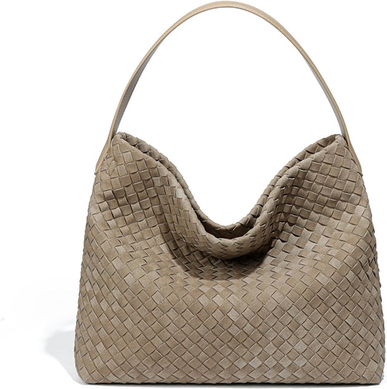 Stylish Women's Braided Leather Tote Bag with Woven Details