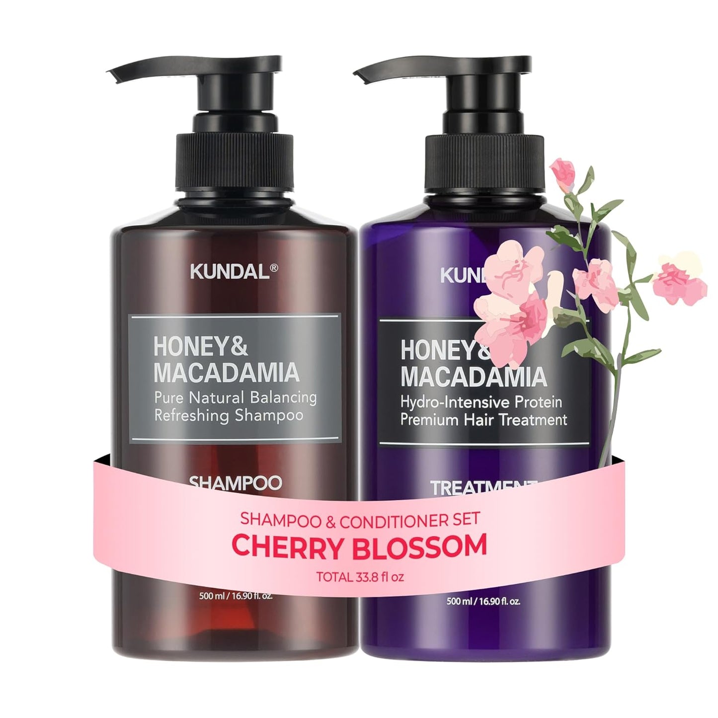 KUNDAL Korean Shampoo and Conditioner Set for All Hair Types