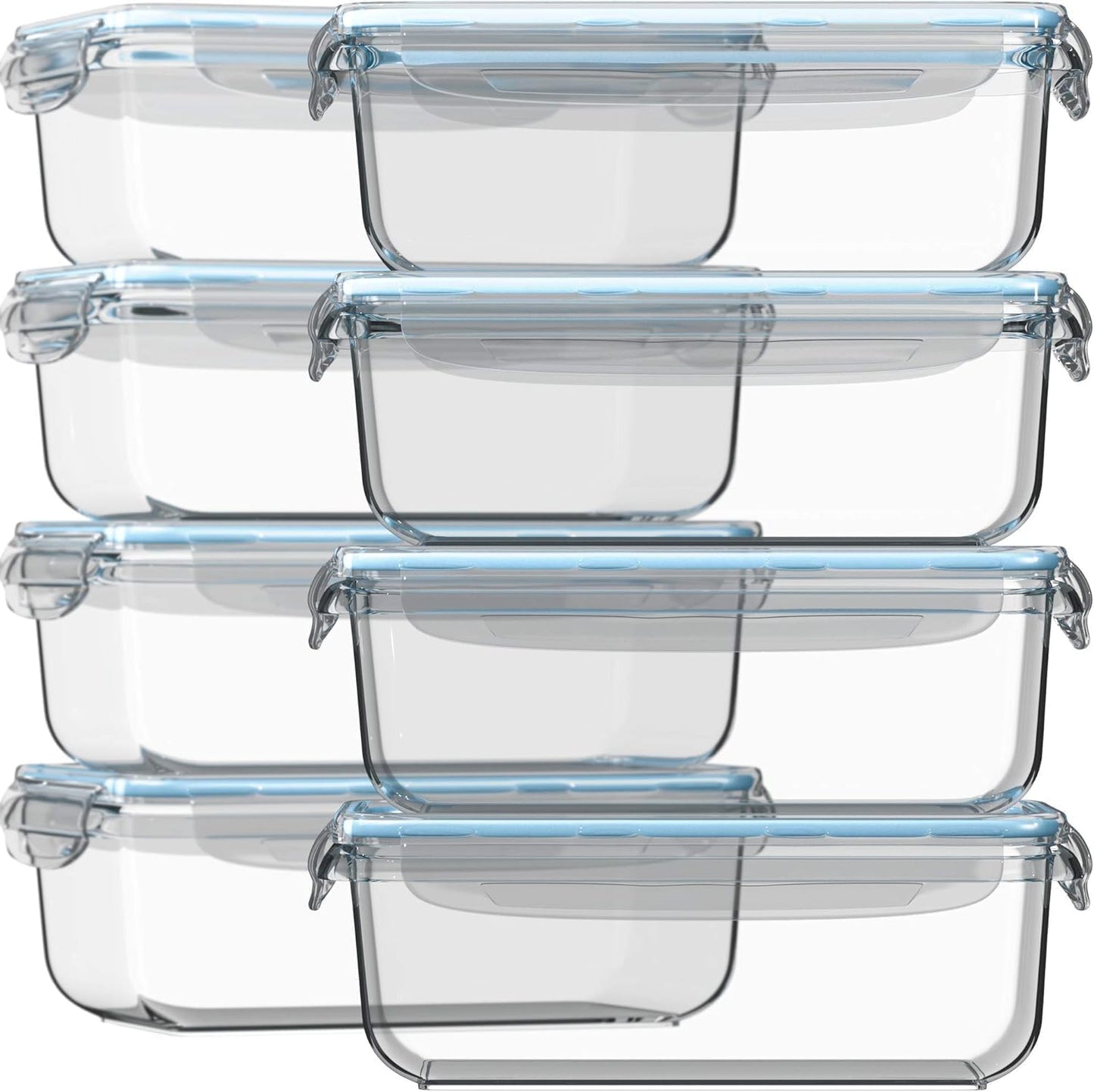 30 Oz Glass Meal Prep Containers Set - Airtight & Reusable