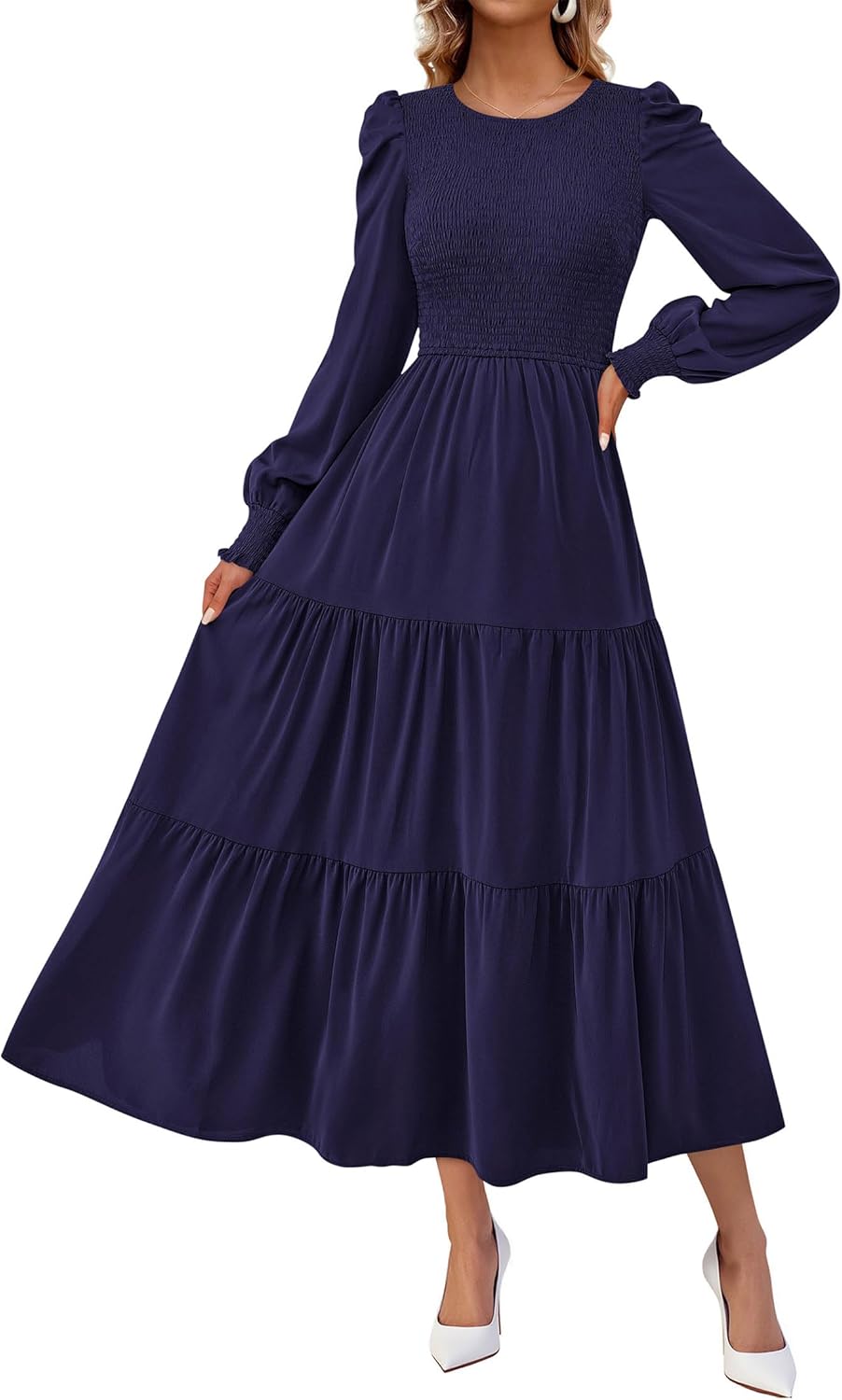 KIRUNDO Long Sleeve Maxi Wedding Guest Dress for Women 2025