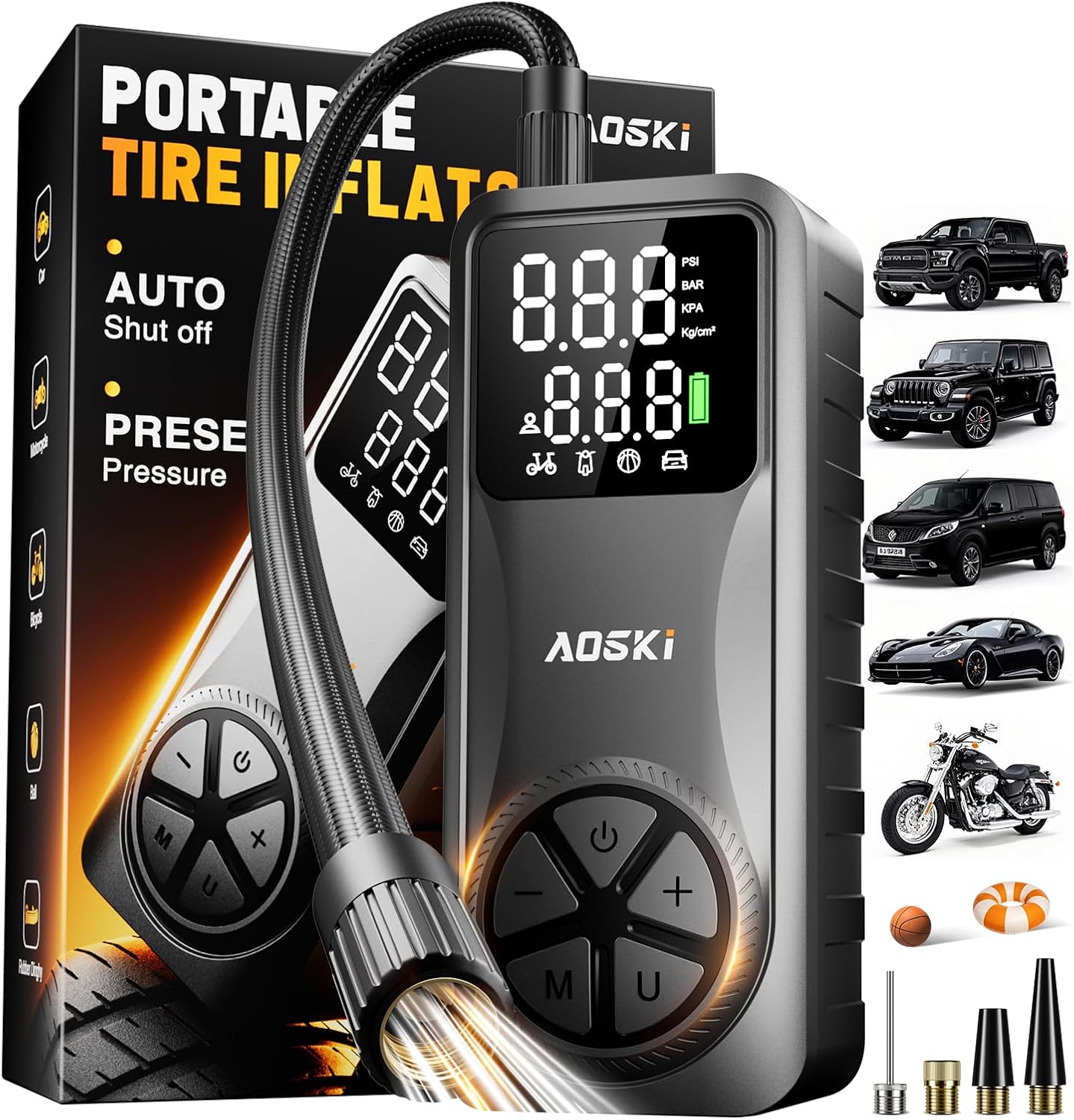 Portable Air Compressor Tire Inflator with 20000mAh Battery
