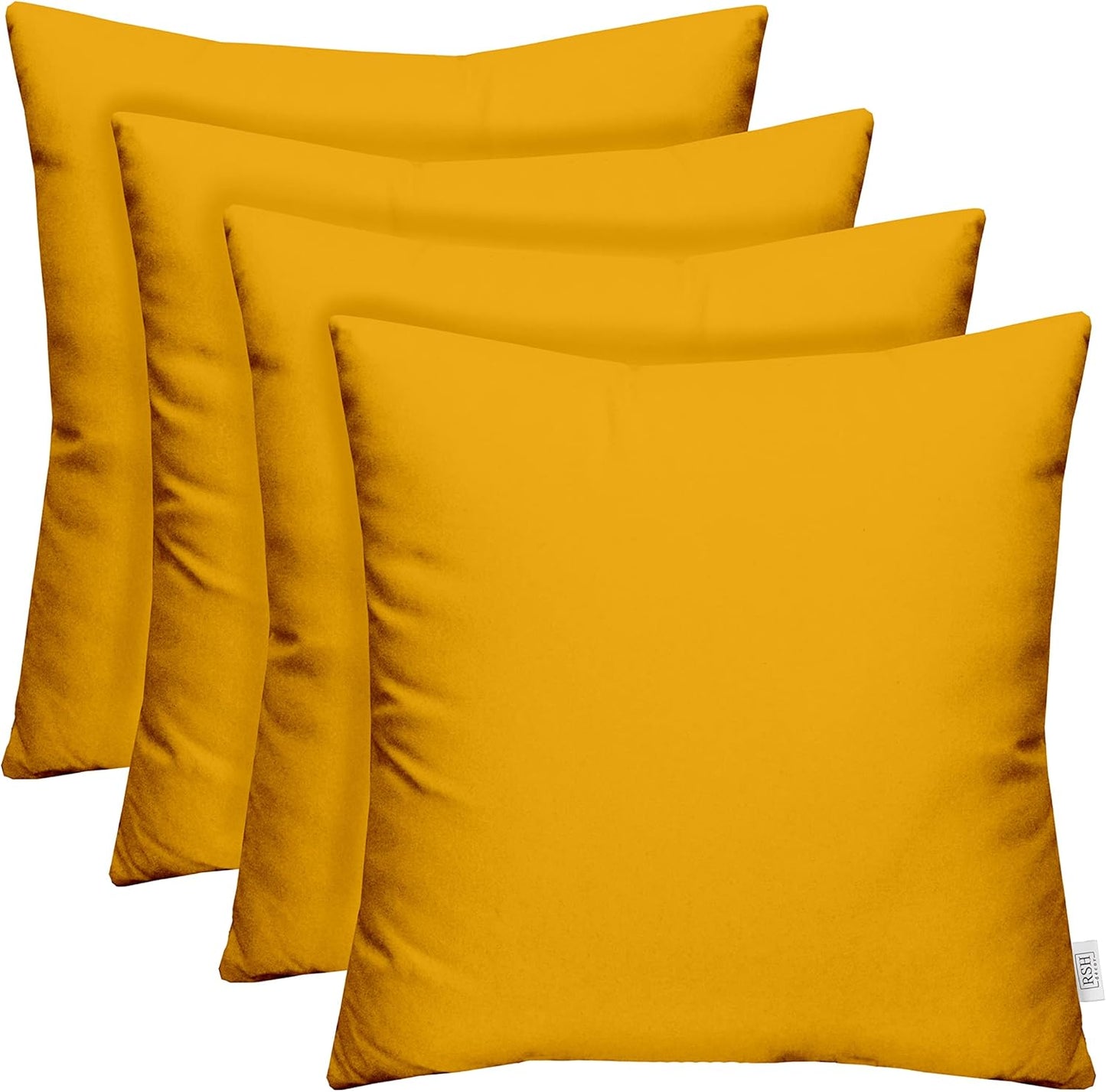 Sunbrella Square Throw Pillows Set of 4 | 17in x 17in | Yellow