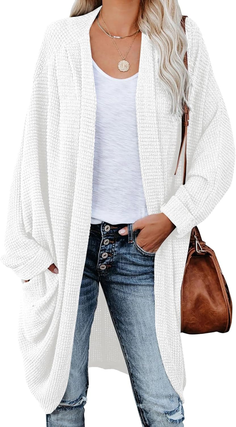 ZoeAce Womens Open Front Knit Cardigan for Cozy Style