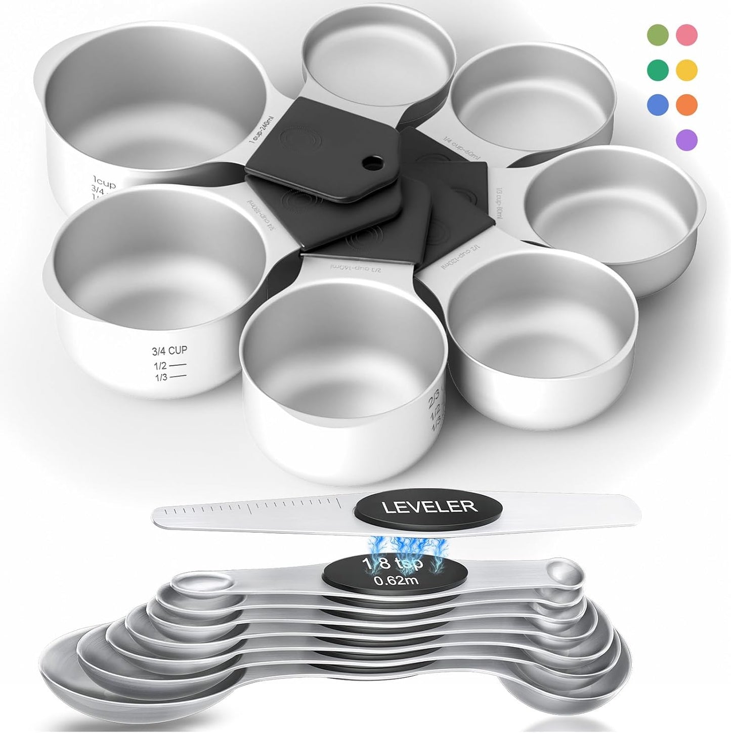 Magnetic Measuring Cups & Spoons Set for Accurate Cooking Needs