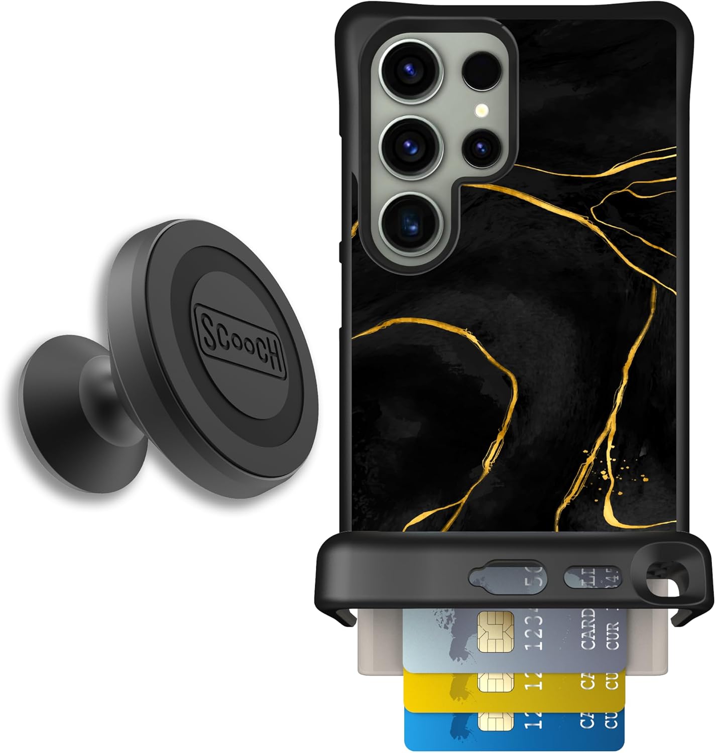 Scooch Galaxy S24 Ultra Case with Card Holder and Kickstand