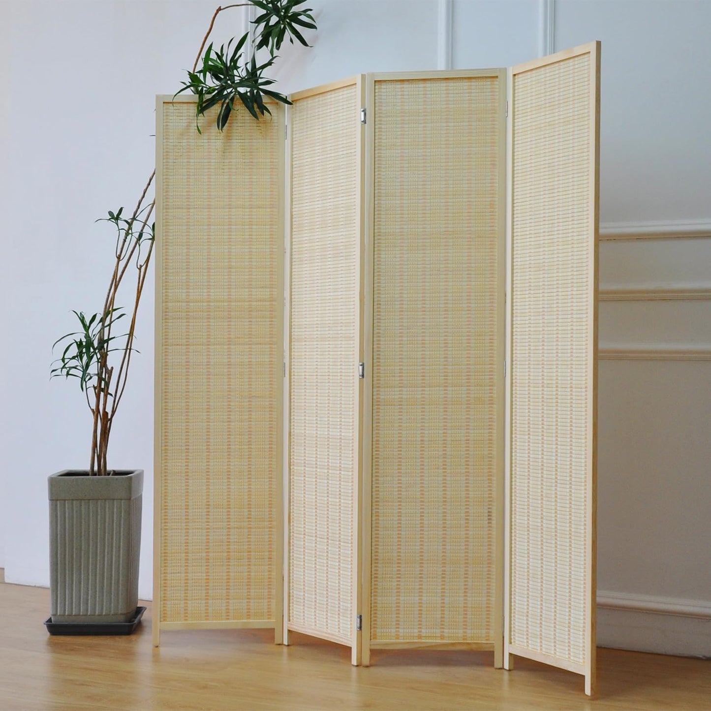 4 Panel Room Divider for Stylish Space Separation and Decor