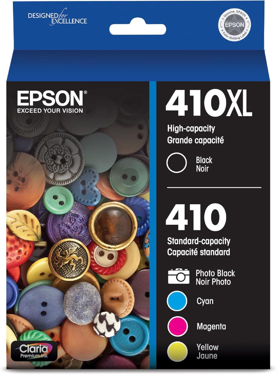 Epson 410 Claria Premium Ink Combo Pack - High Capacity & Vibrant Colors!