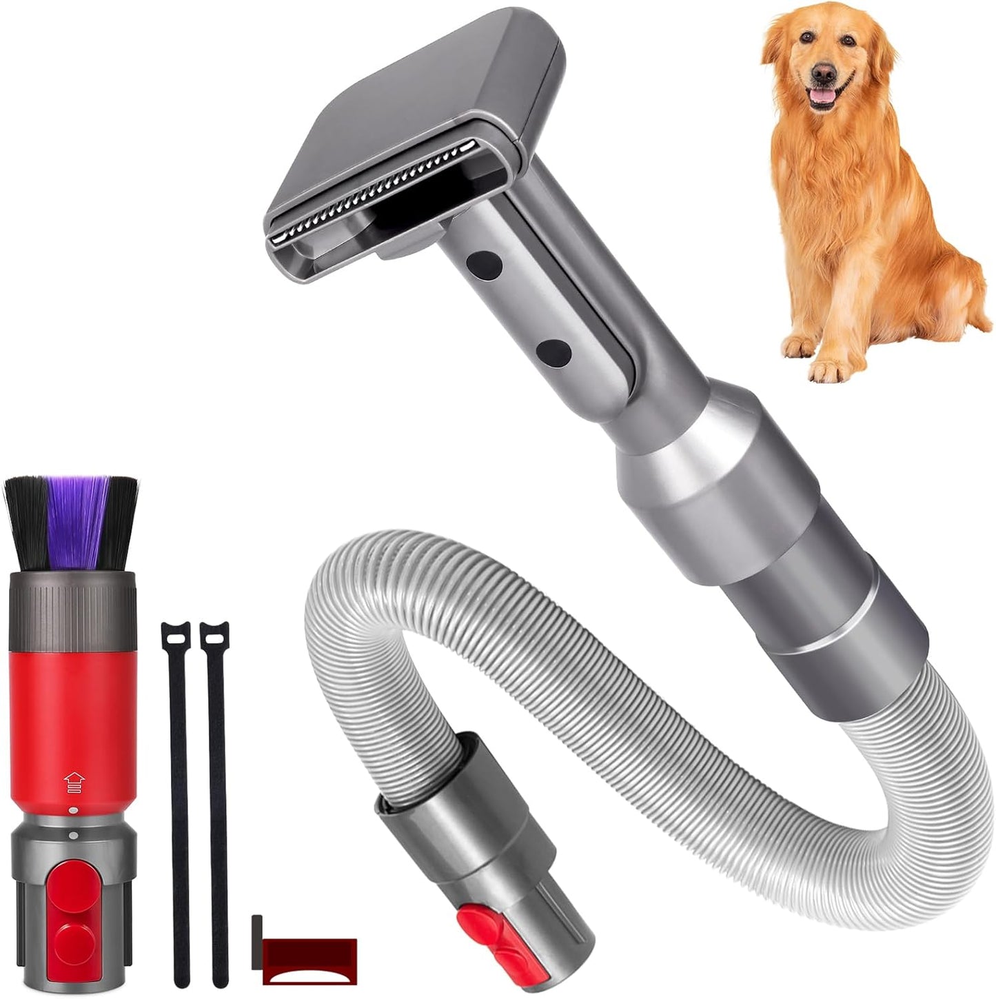 Dyson Compatible Pet Grooming Kit - Works with Short-haired Animals