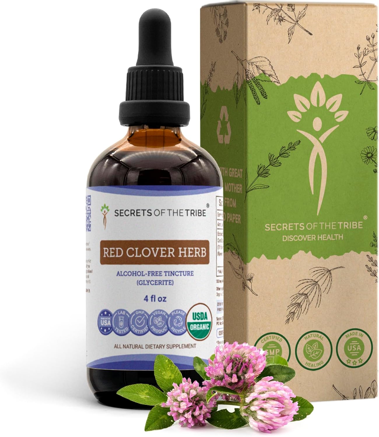 Organic Red Clover Herb Tincture for Women's Wellness Support