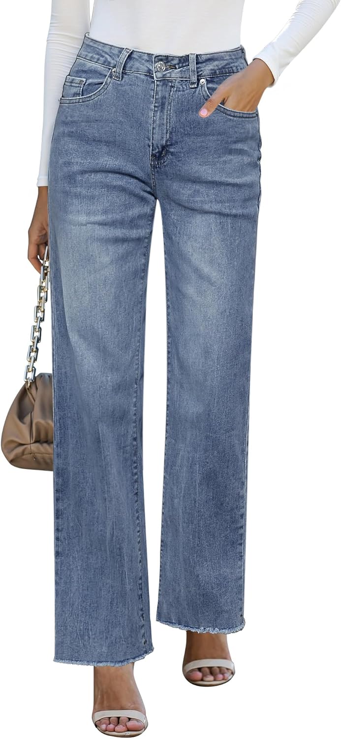 GRAPENT High Waisted Straight Leg Jeans for Women Casual Style