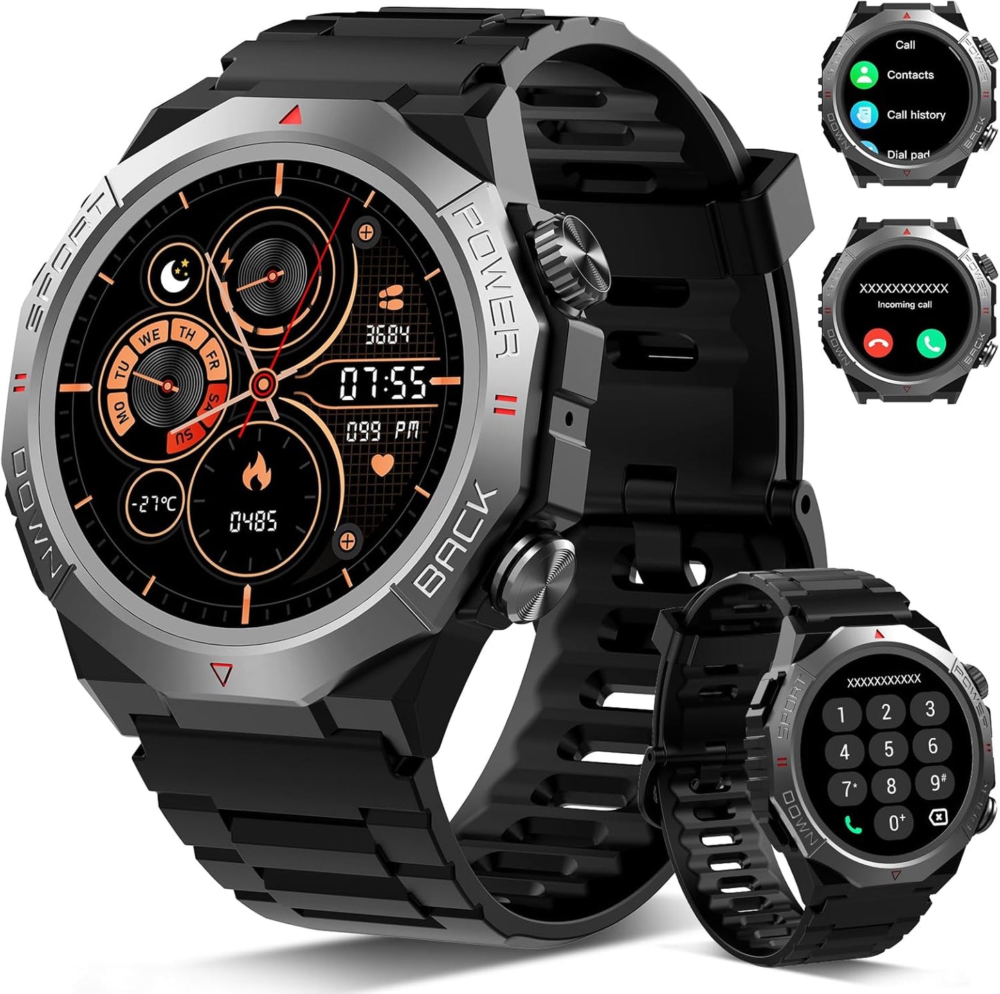 Military Smart Watches for Men with 110+ Sport Modes and More