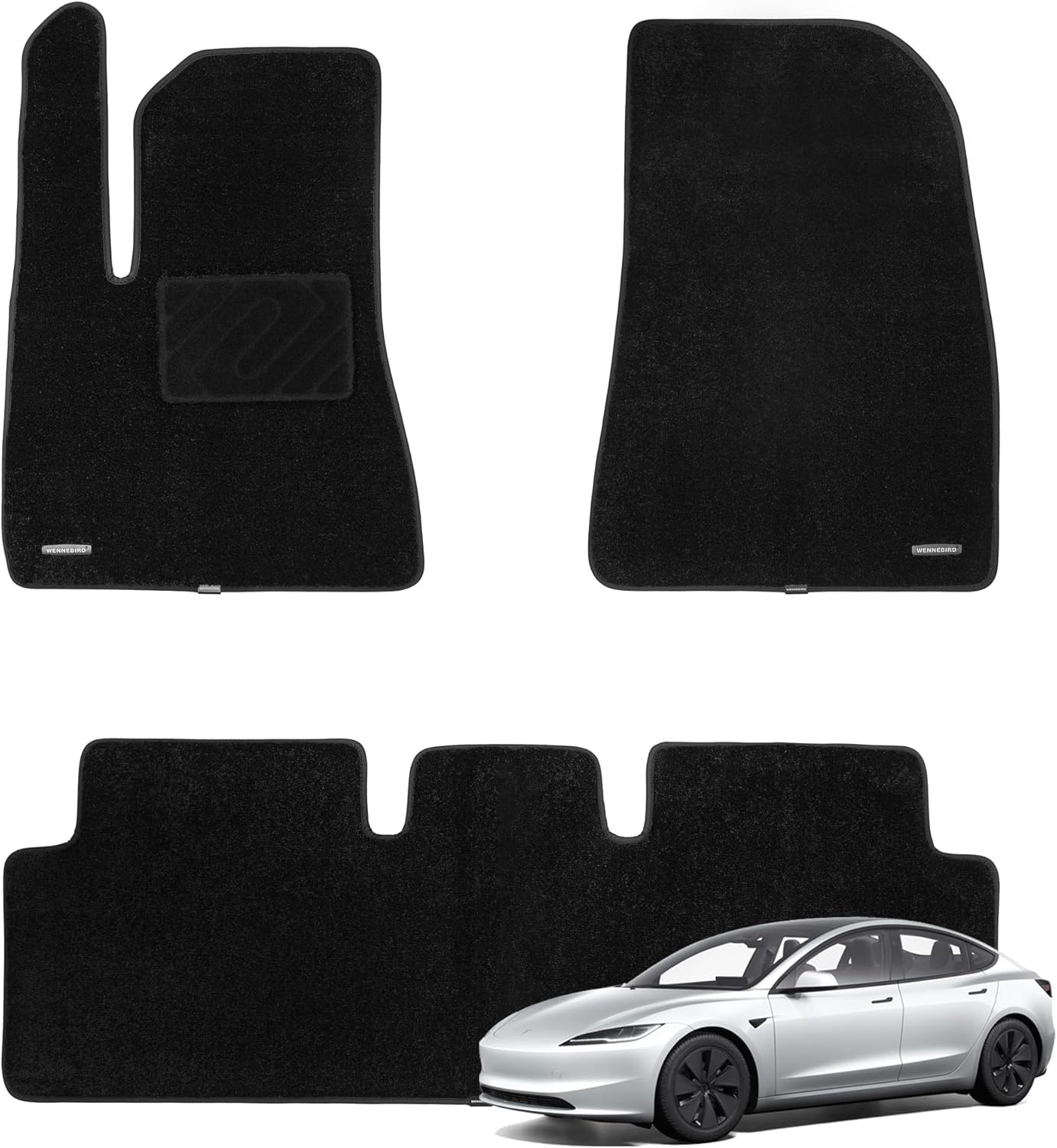 WENNEBIRD Superior Carpet Floor Mats for 2024-2025 Tesla Model 3