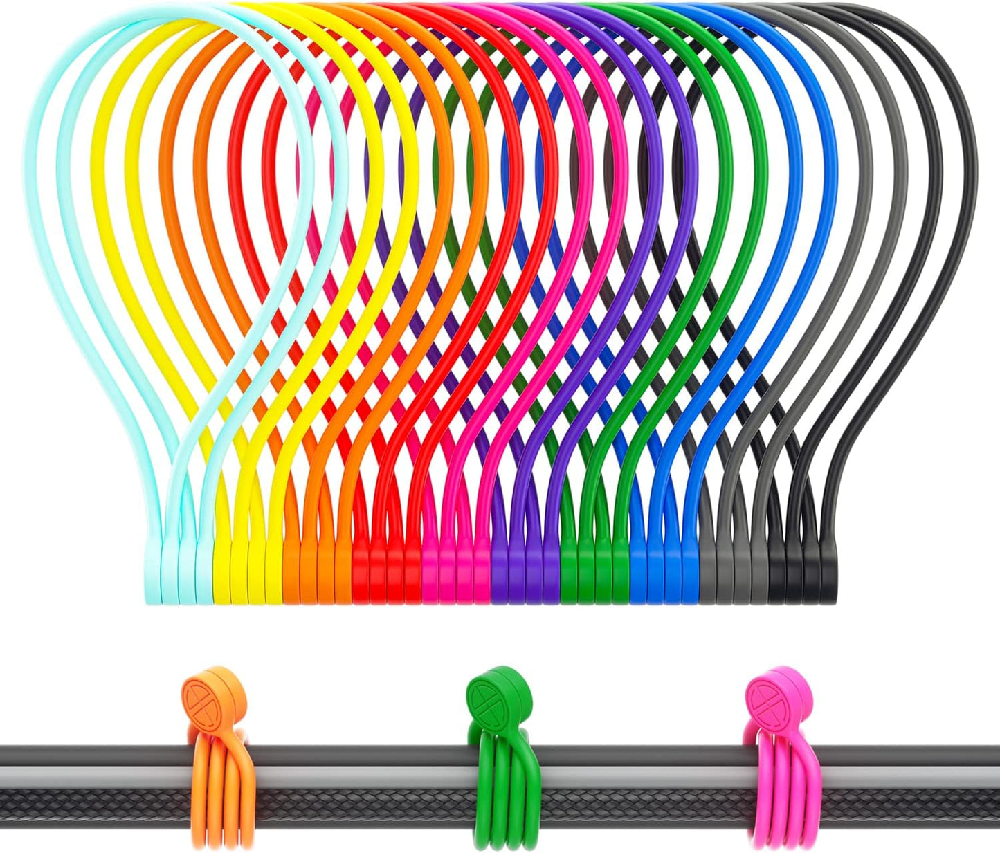 FRKNER 9 Magnetic Twist Ties - Organize Anywhere!