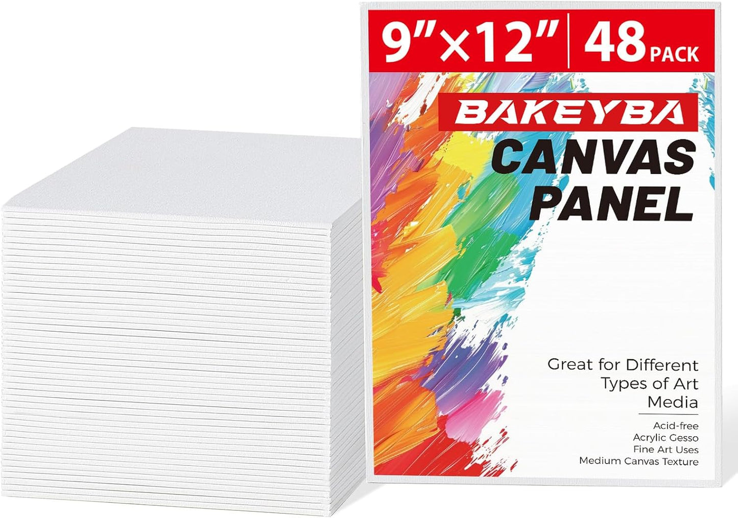 Canvas Boards for Painting 48 Pack 9x12 Inch Art Supplies