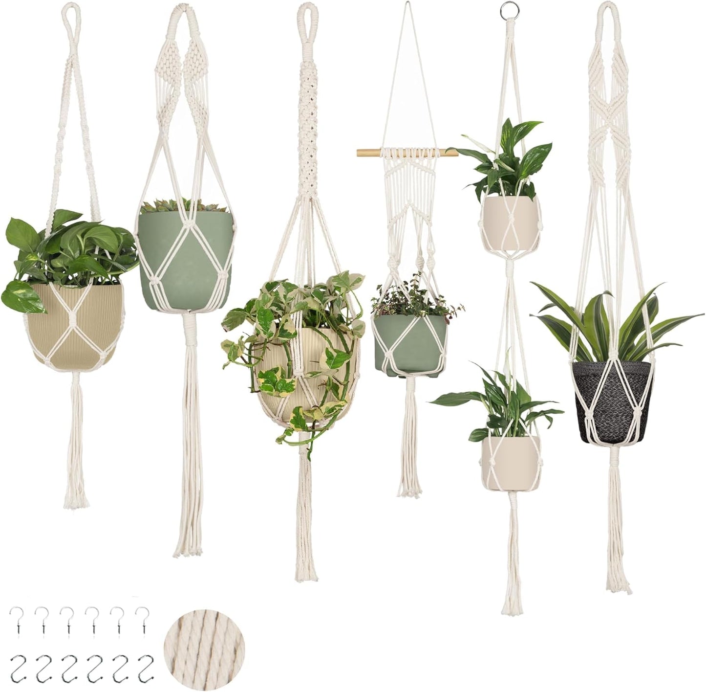 Nook Theory 6 Pack Macrame Plant Hanger for Indoor Plants