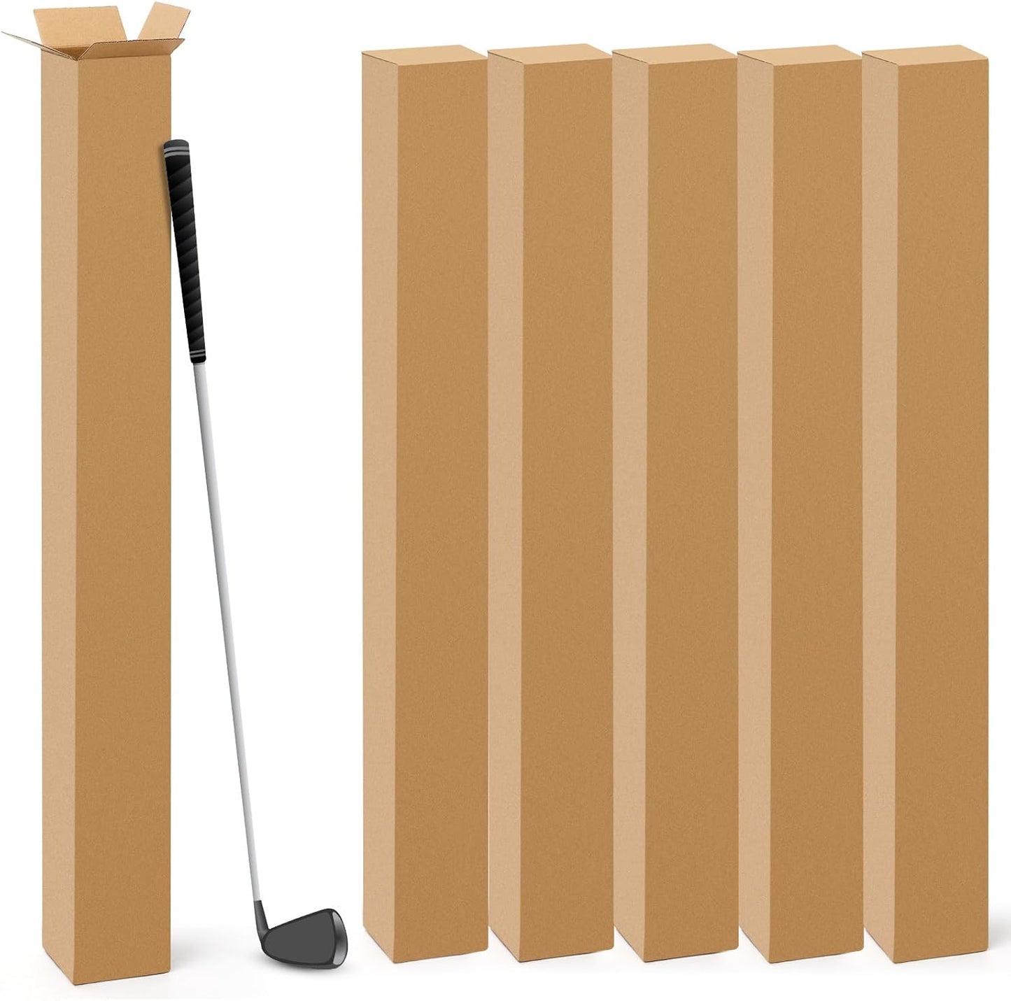 Golf Club Shipping Boxes - 5 Pcs Tall Corrugated Storage Solution
