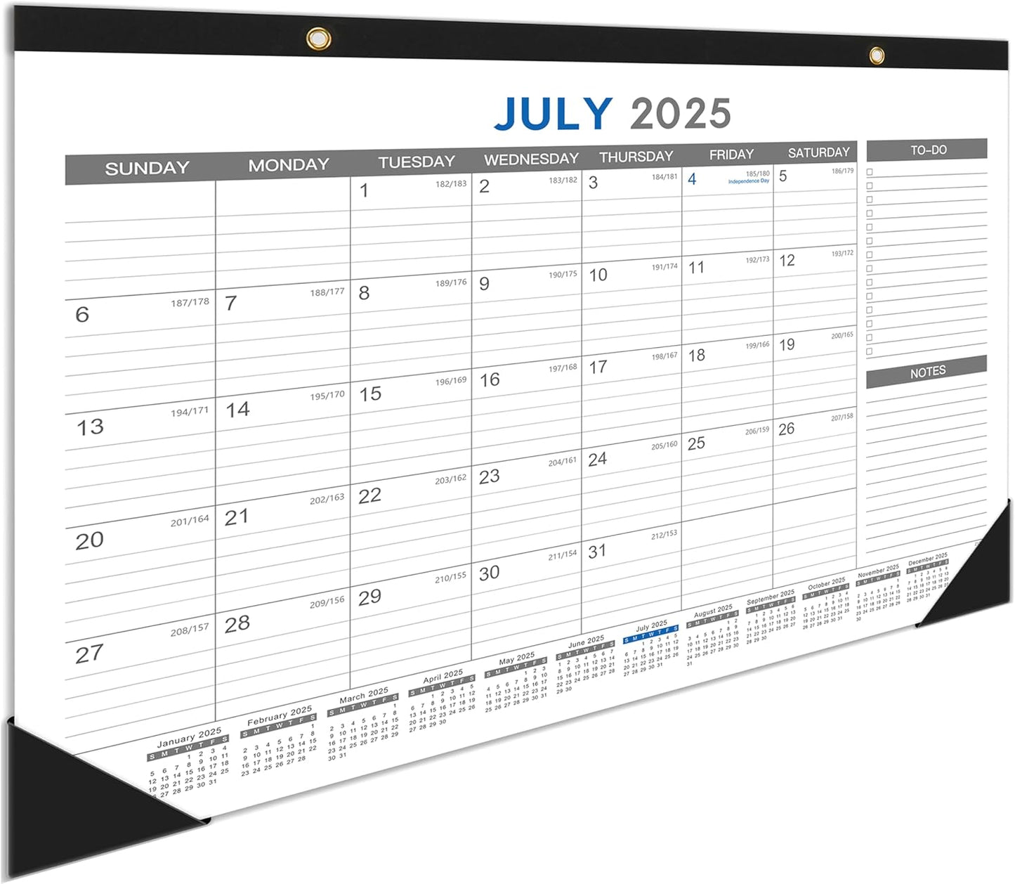 Tersus 18-Month Desk Calendar 2025-2026 - Large Size for Organized Planning!