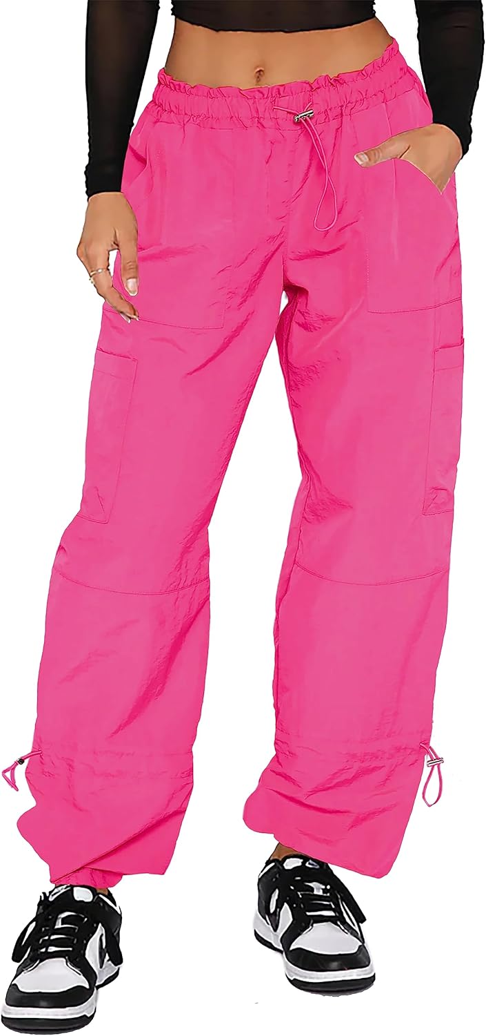 Waitfairy Cargo Pants for Women: Y2K Parachute Style Bottoms