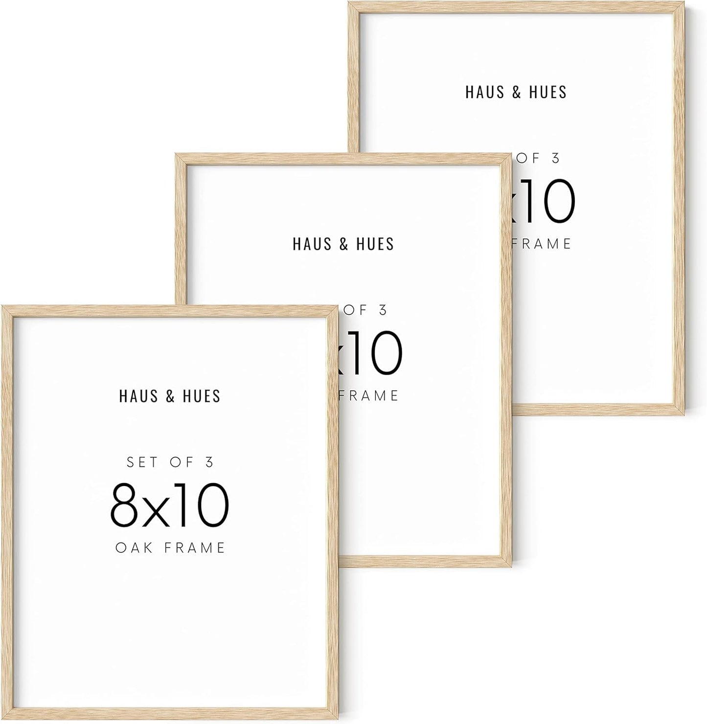 Beige Wood Oak 8x10 Picture Frame Set of 3 for Modern Decor
