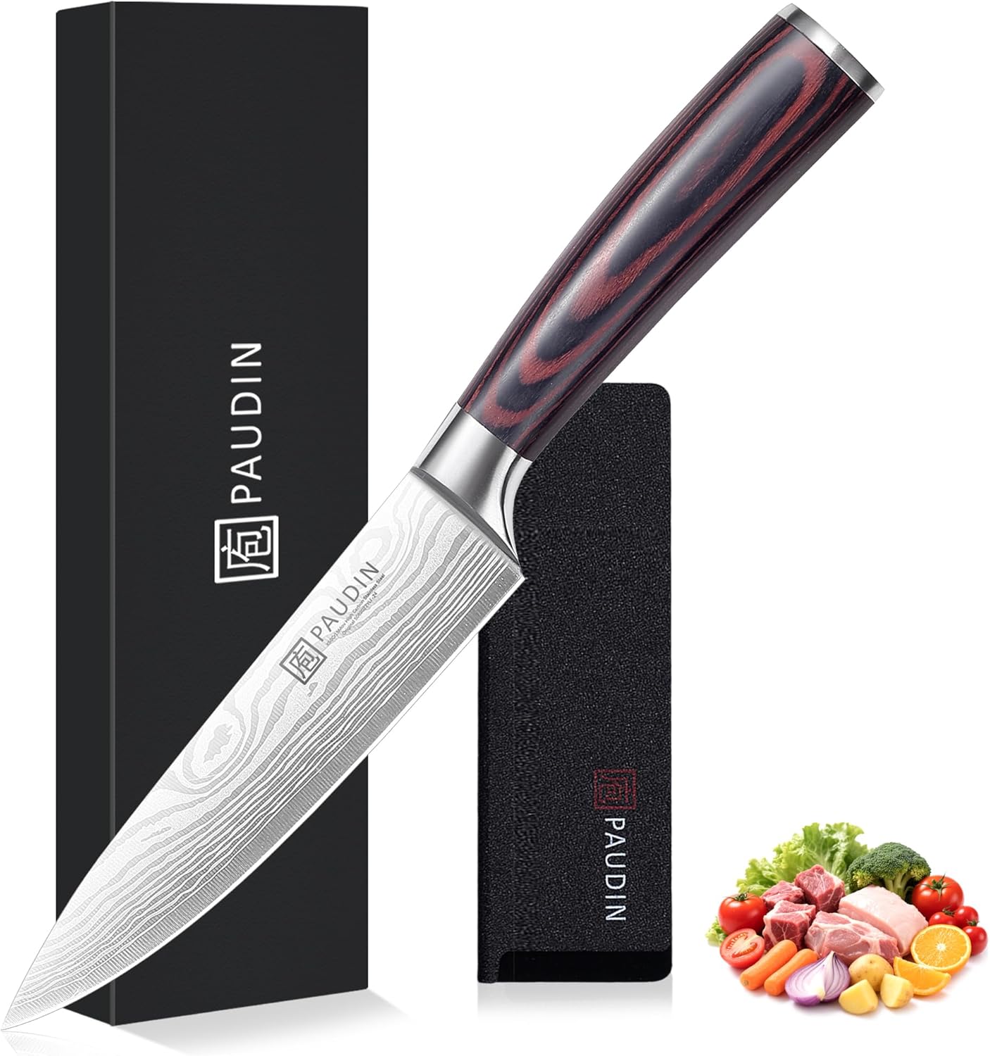 PAUDIN 6 Inch Chef Knife - High Carbon Stainless Steel Utility