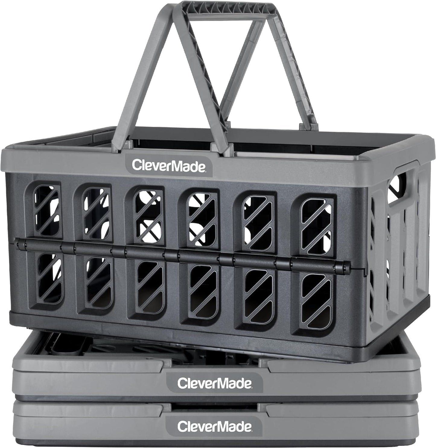 CleverMade Collapsible Shopping Basket Set - Eco Friendly Storage