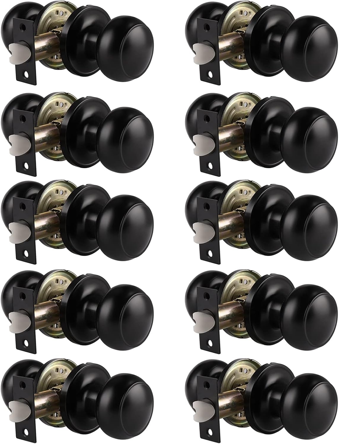 Probrico Door Knob 10 Pack - Matte Black Passage Knobs Set