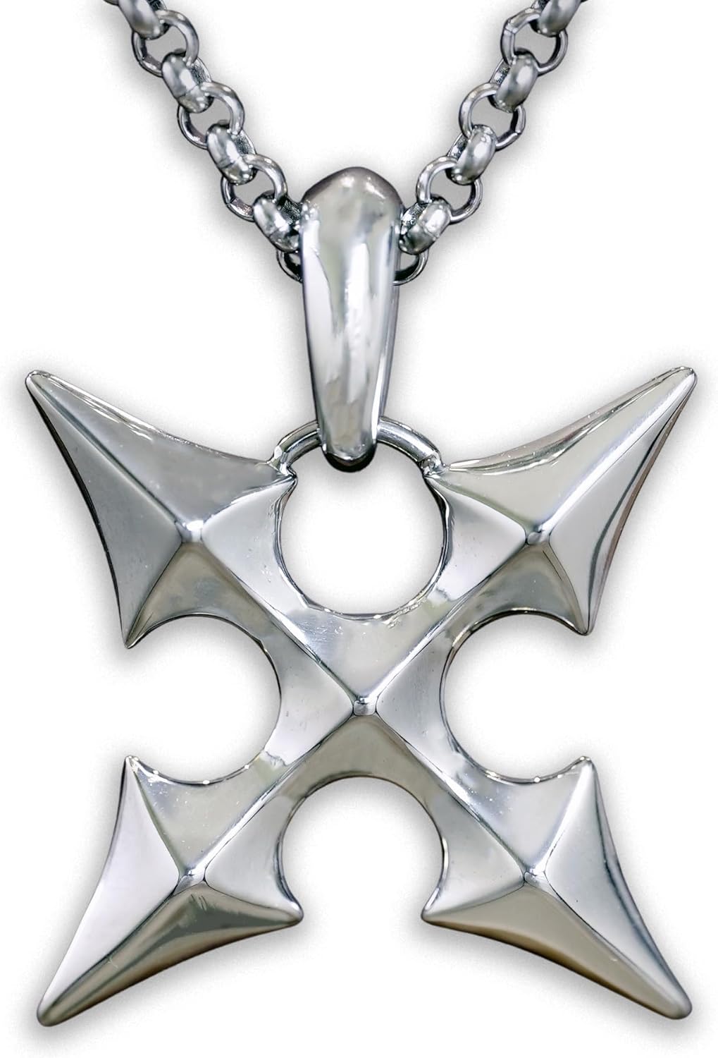 Stainless Steel Two-Sided Kingdom Heart Roxas Cross Necklace