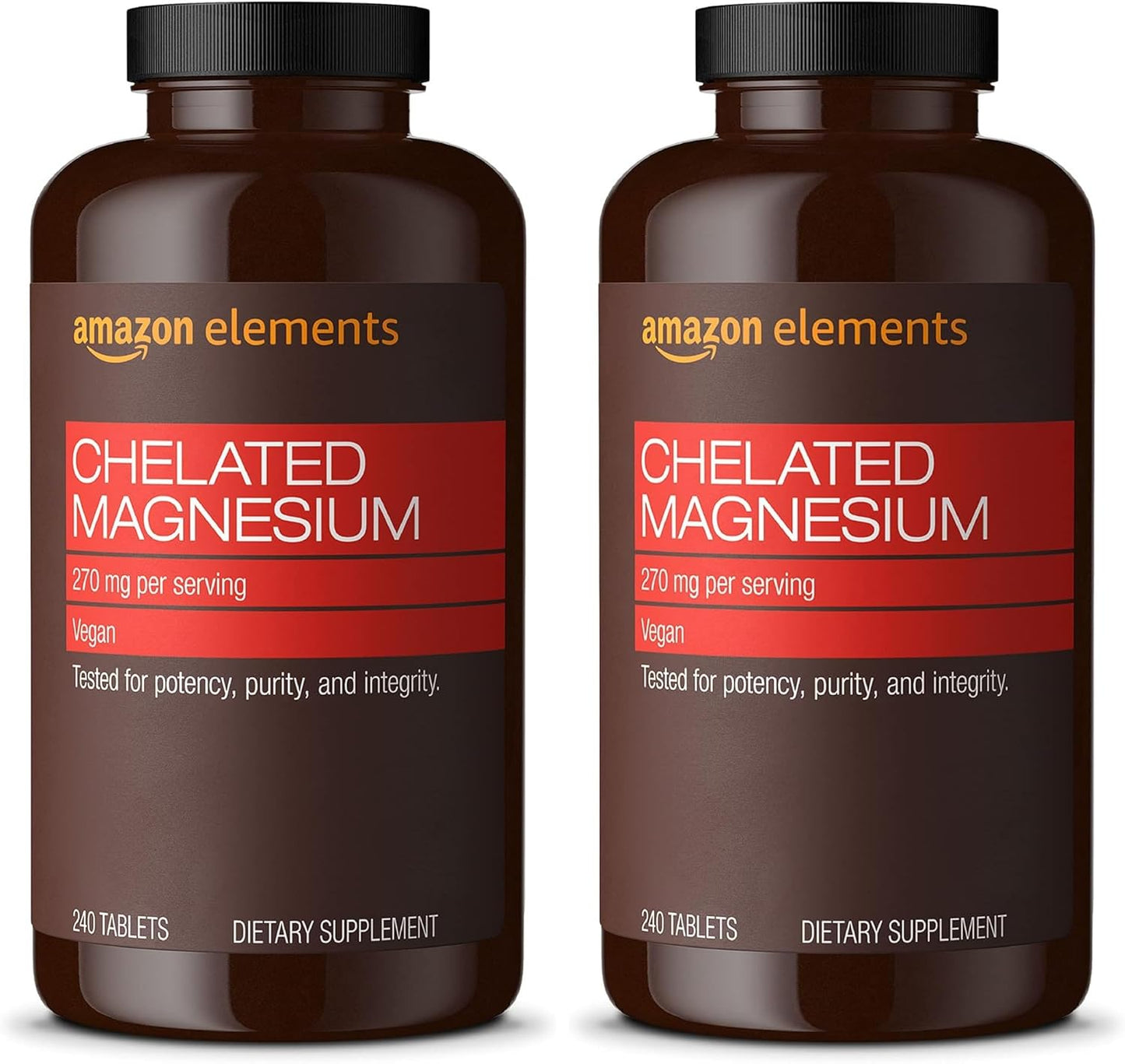 Chelated Magnesium Tablets - Vegan, 240 Count for Daily Use