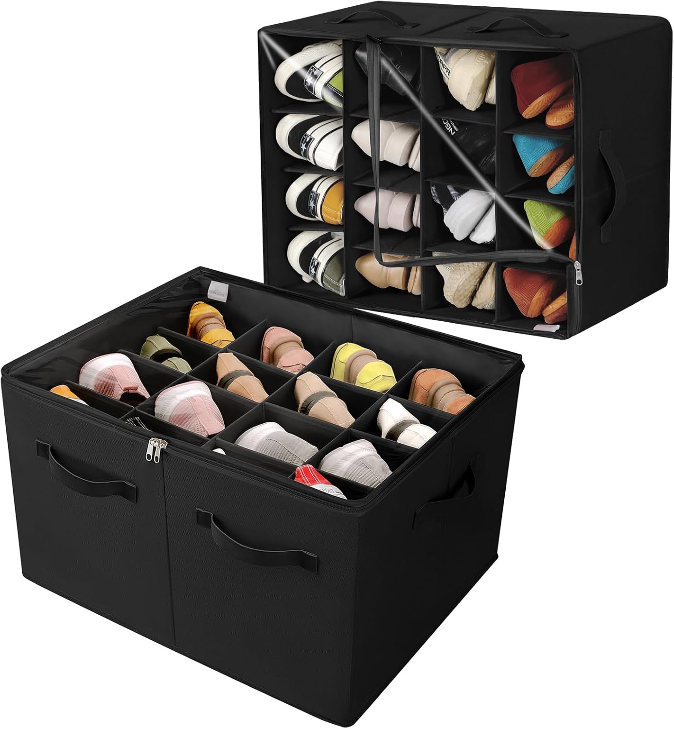 Shoe Organizer for Closet 2 Pack - Space Saving Storage Solution
