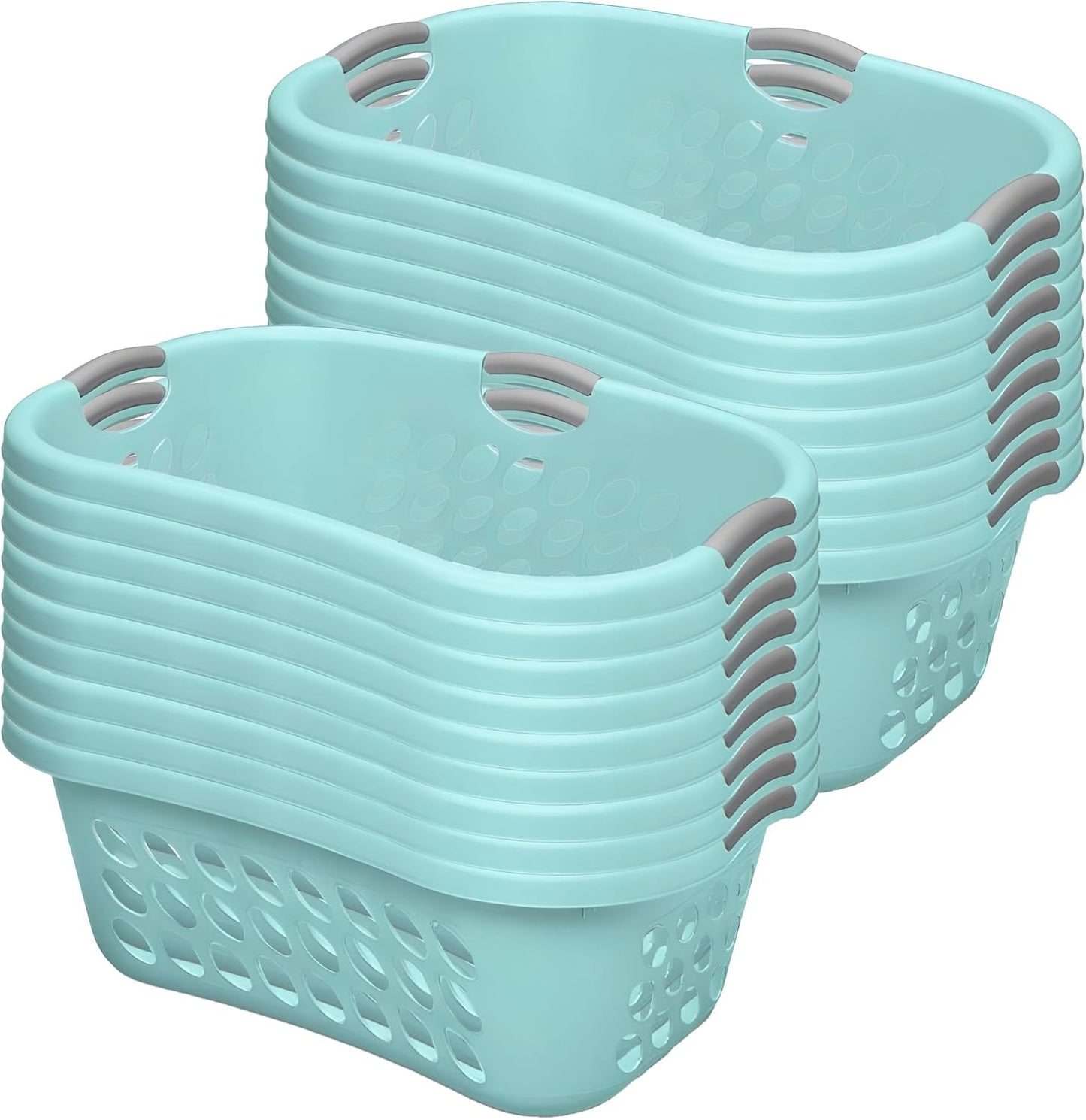 Sterilite 18 Pack Plastic Laundry Baskets for Easy Transport