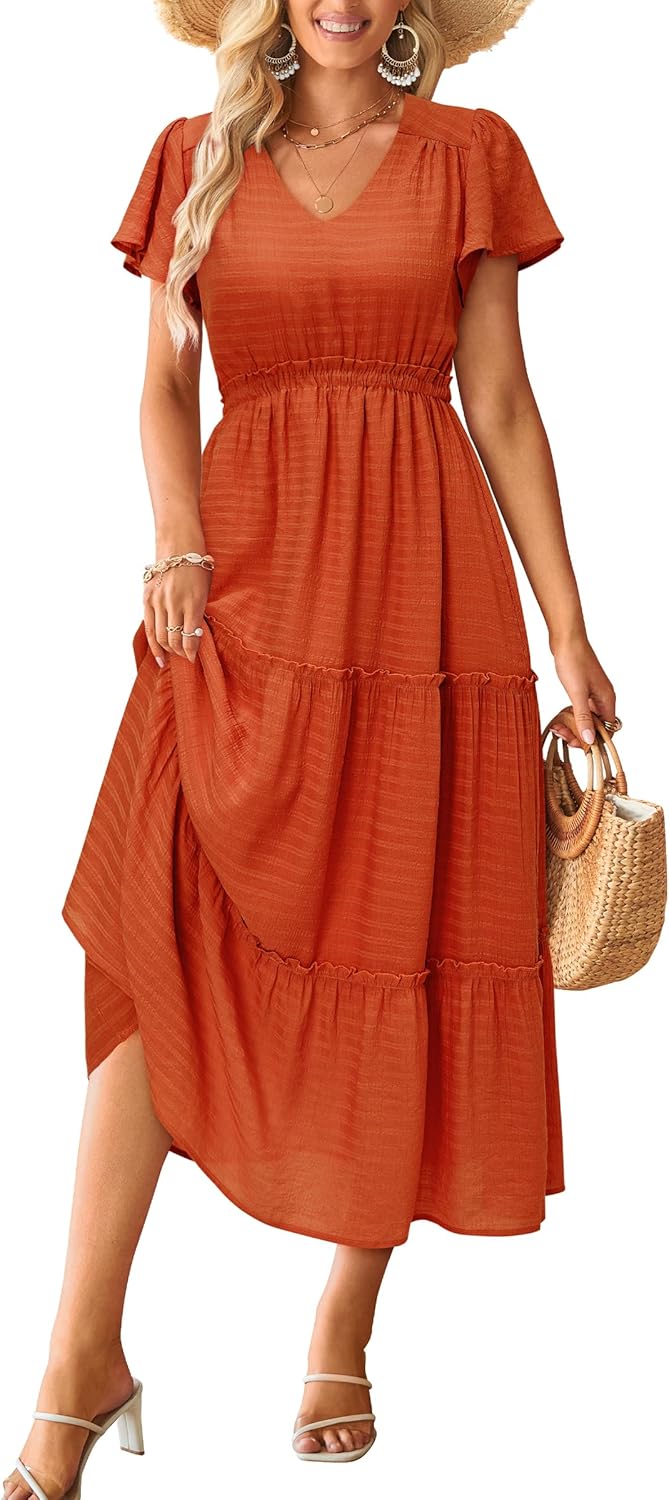 VOTEPRETTY Women's Summer Boho Maxi Dress for Beach Weddings
