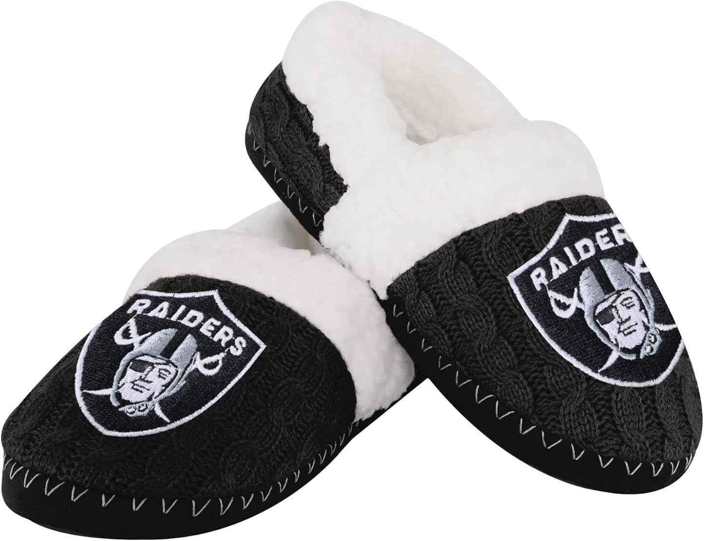 FOCO Women's NFL Team Color Moccasin Slippers for Comfort