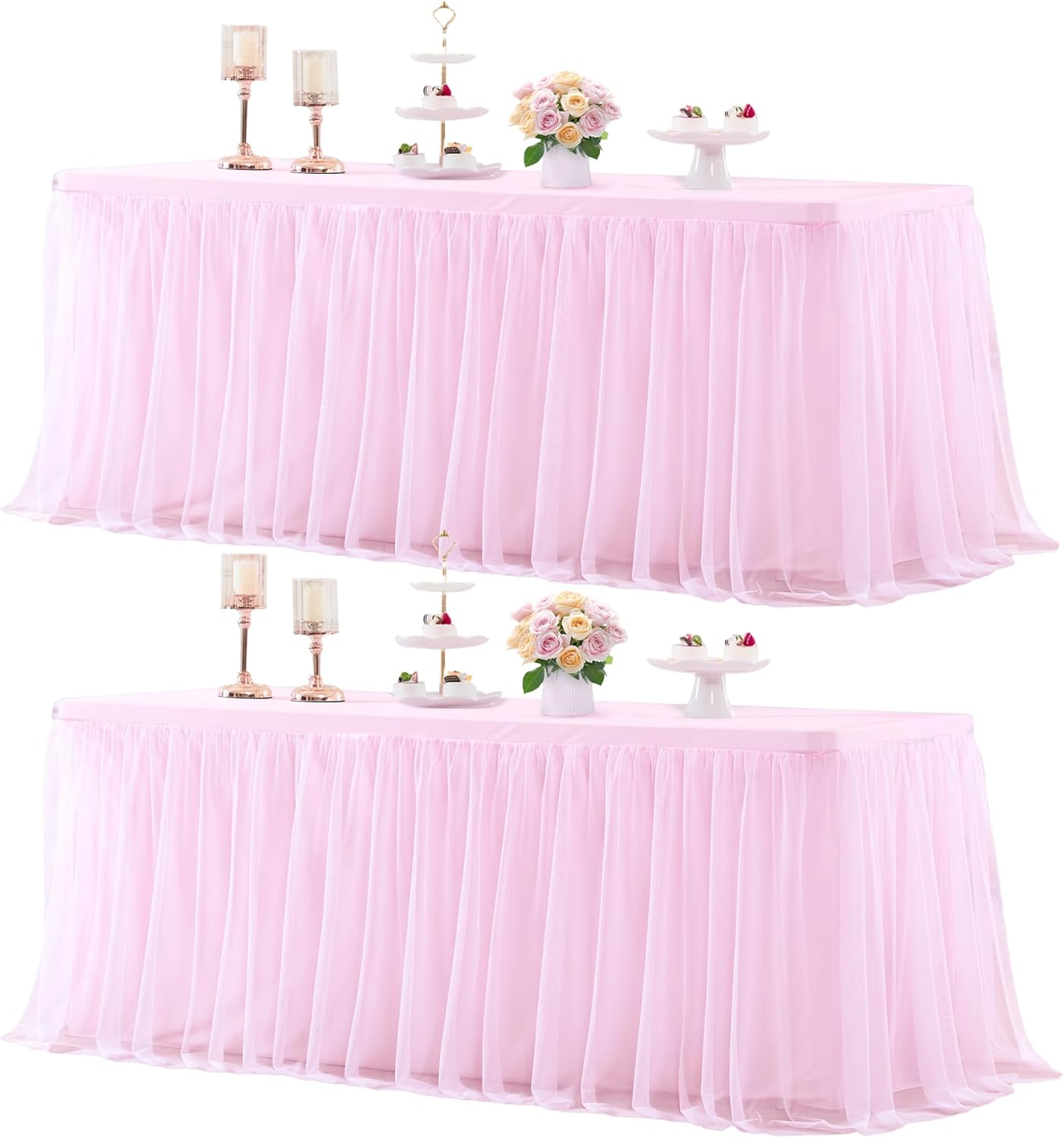 Elegant 8ft Pink Tablecloths for Parties and Celebrations