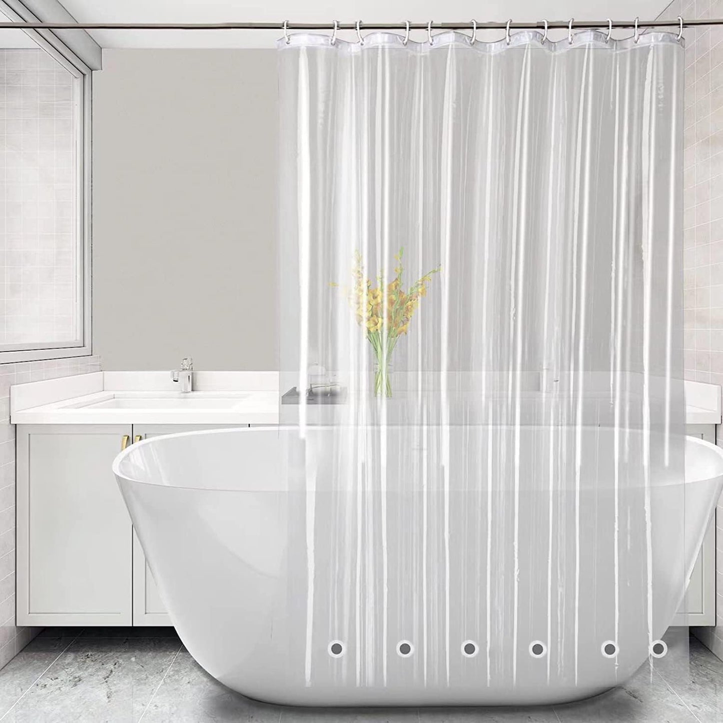 Waterproof 72x75 Clear Shower Liner by Tonnali