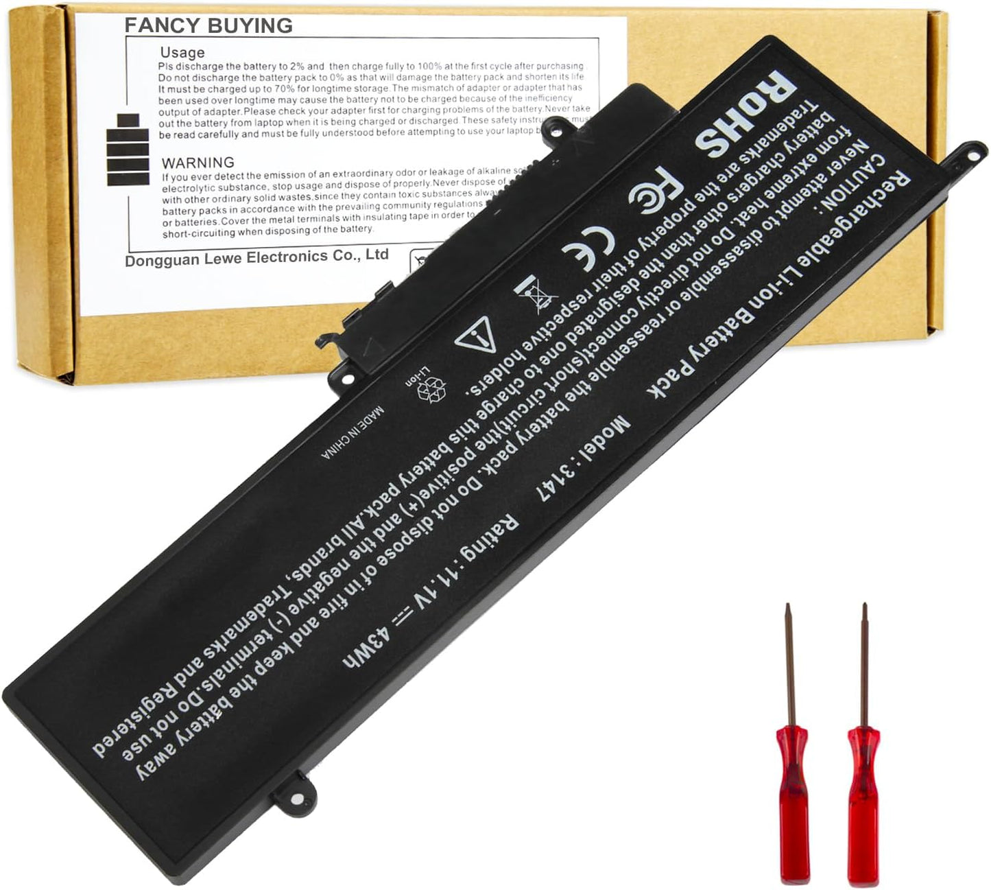 GK5KY Laptop Battery for Dell Inspiron 11 3000 Series Models