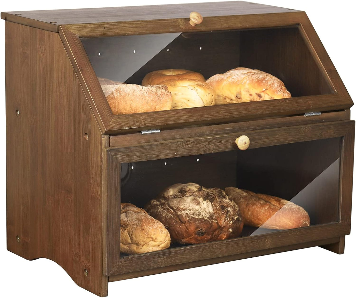 HOMEKOKO Double Layer Large Bread Box for Fresh Bread Storage