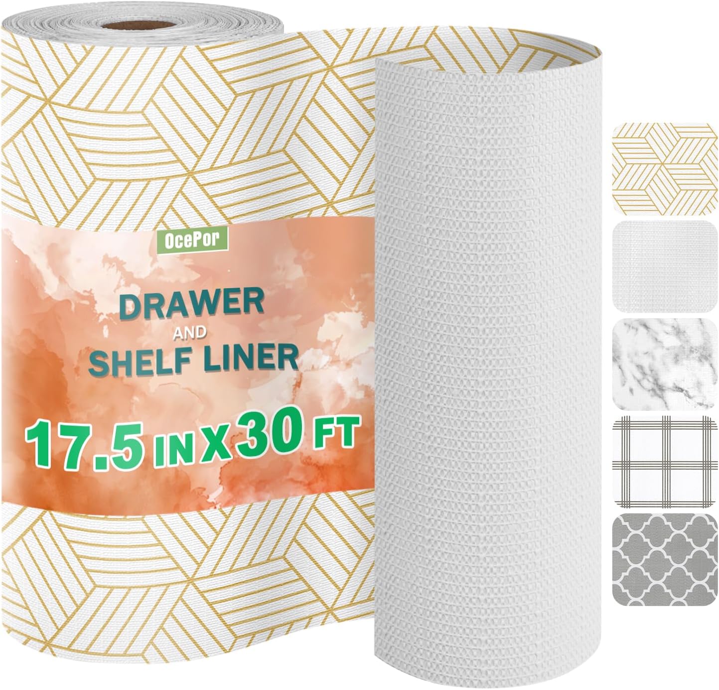 OcePor Non-Adhesive Drawer and Shelf Liner for Kitchen Use
