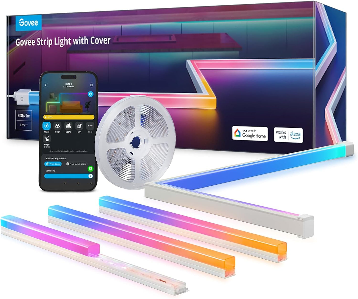 Govee RGBIC LED Strip Lights 9.8ft for Smart Home Lighting